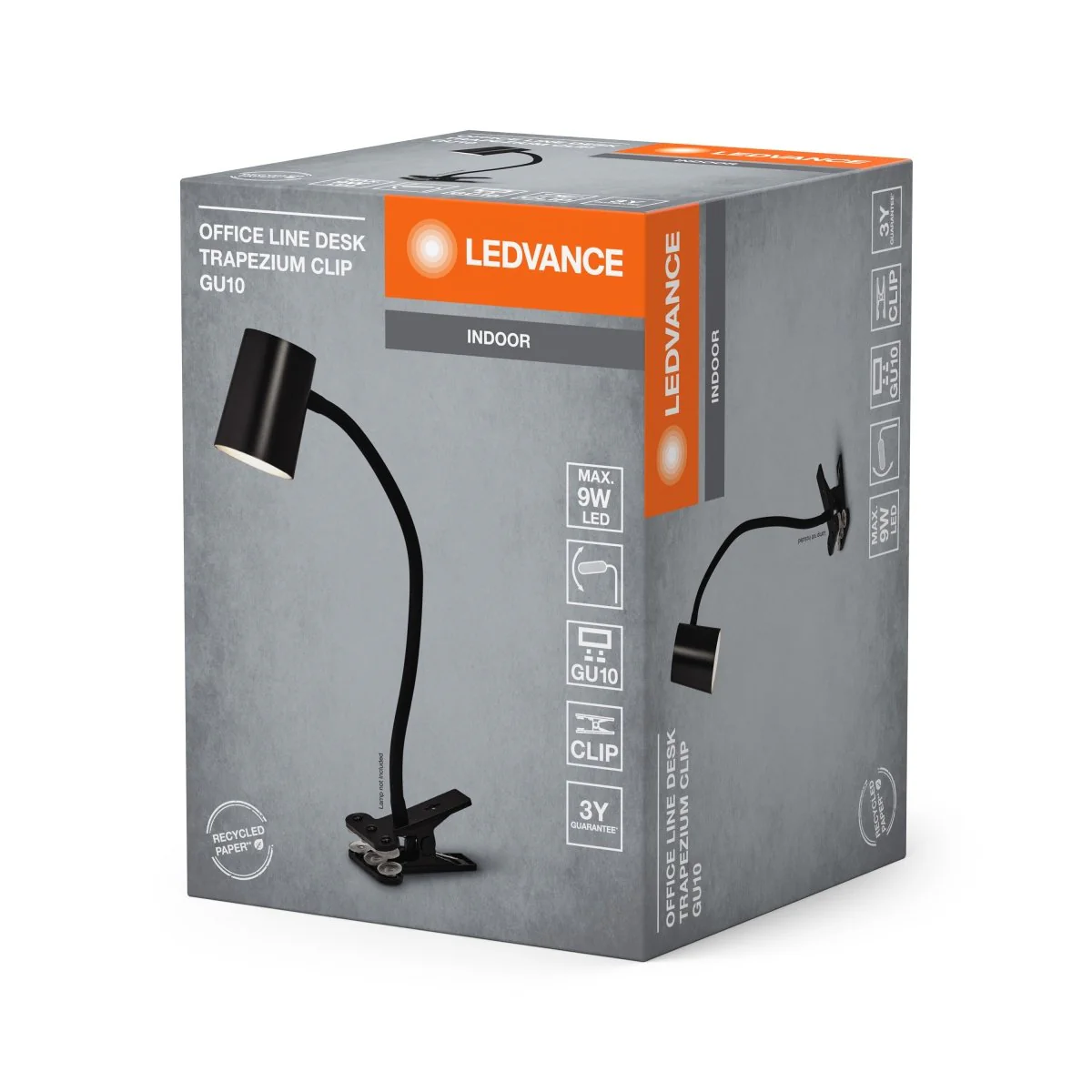 OSRAM Office Line Desk Trapezium Clip GU10 czarny - Image 2