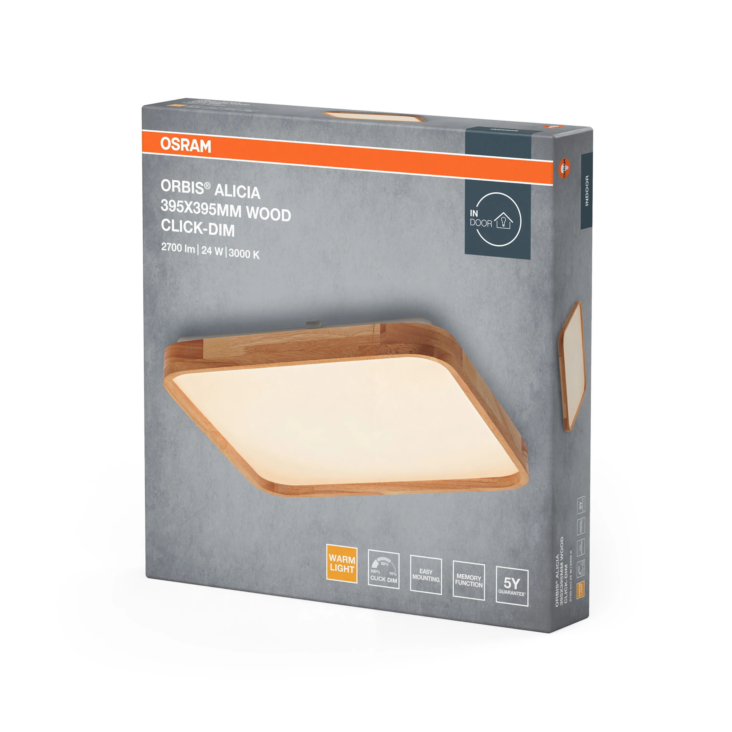 OSRAM Orbis Alicia 395x395mm 24W DIM drewniana dekoracja - Image 6