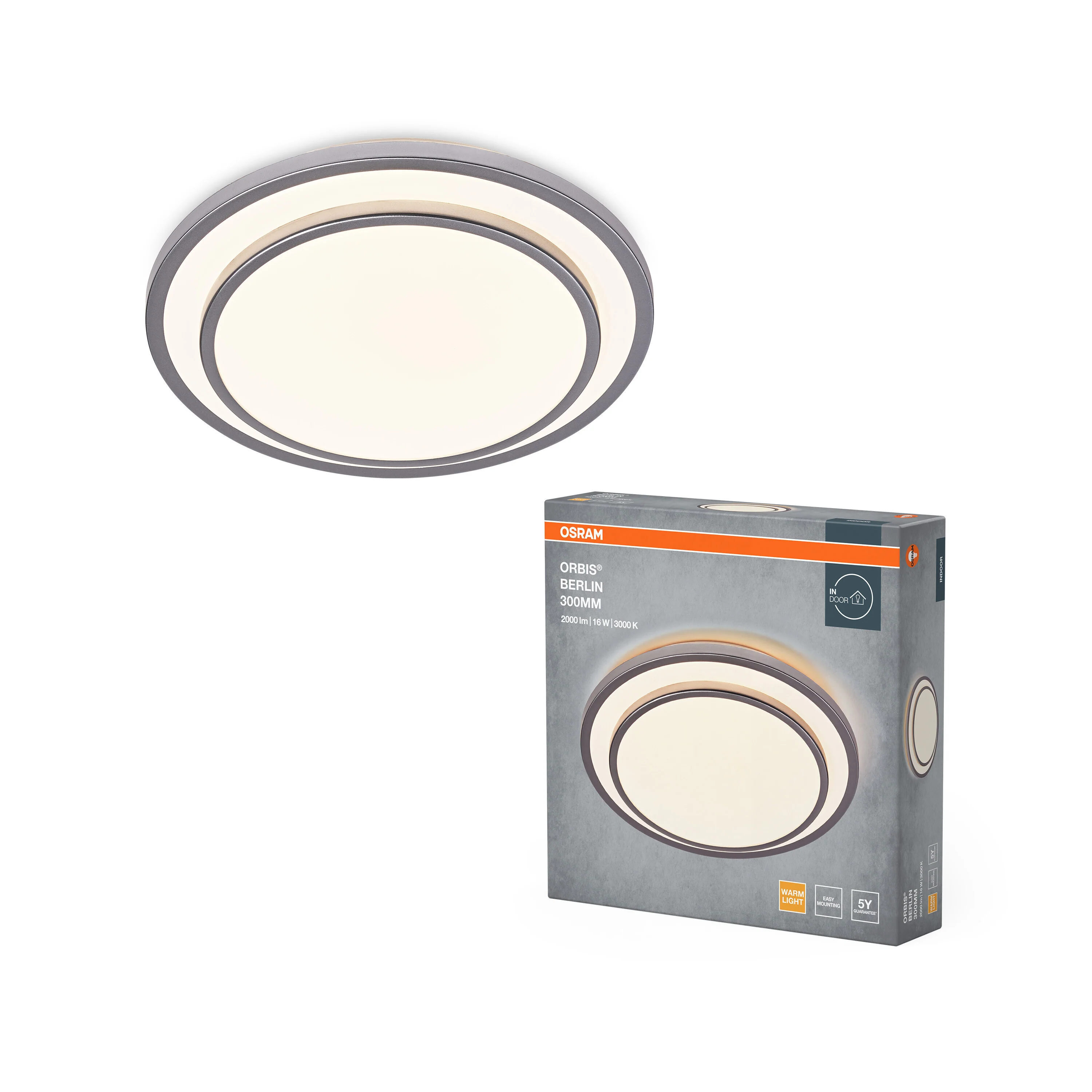 OSRAM ORBIS BERLIN 300mm 16W 830 srebrny - Image 5