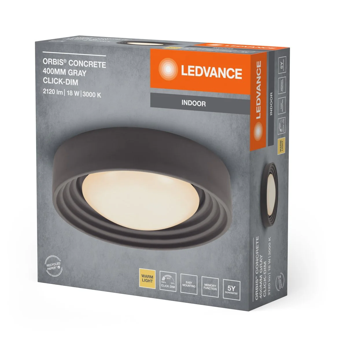 OSRAM Orbis Concrete 400MM 18W 830 Click DIM szary - Image 2