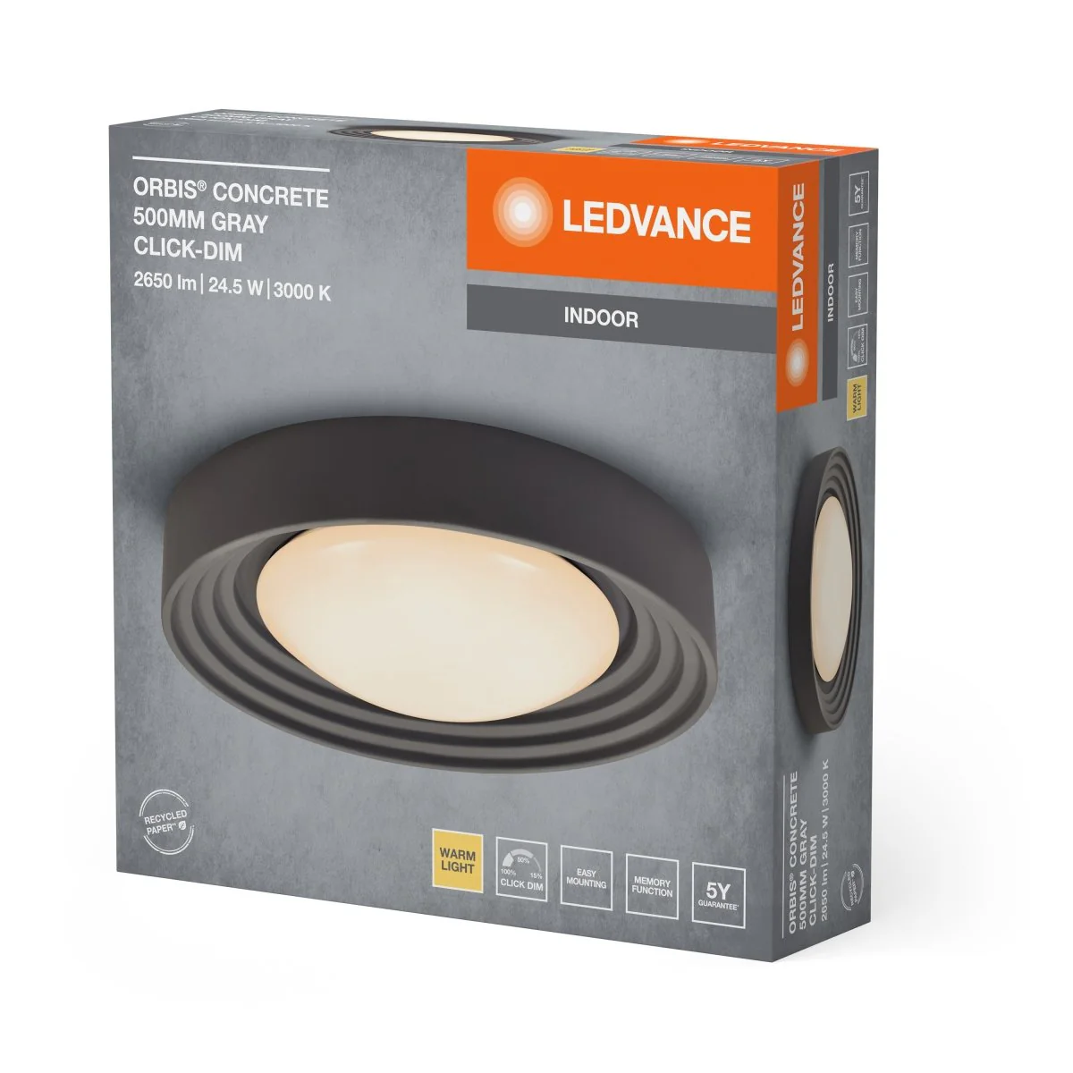 OSRAM Orbis Concrete 500MM 24.5W 830 Click DIM szary - Image 2