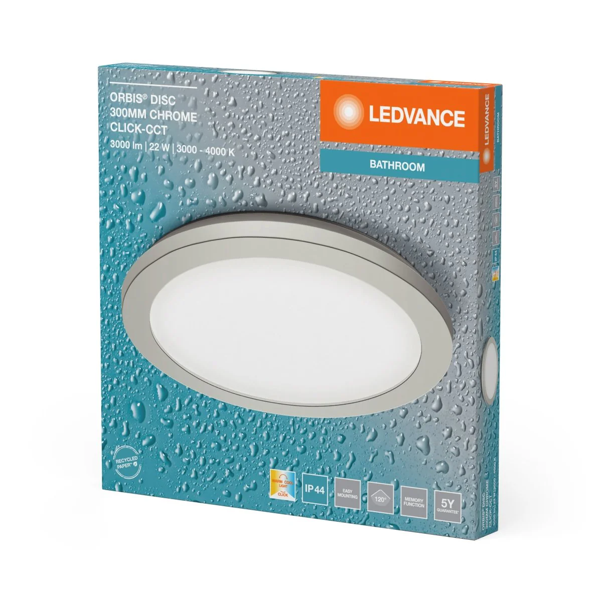 OSRAM Orbis Disc 30CM 22W Click CCT IP44 chrom - Image 2