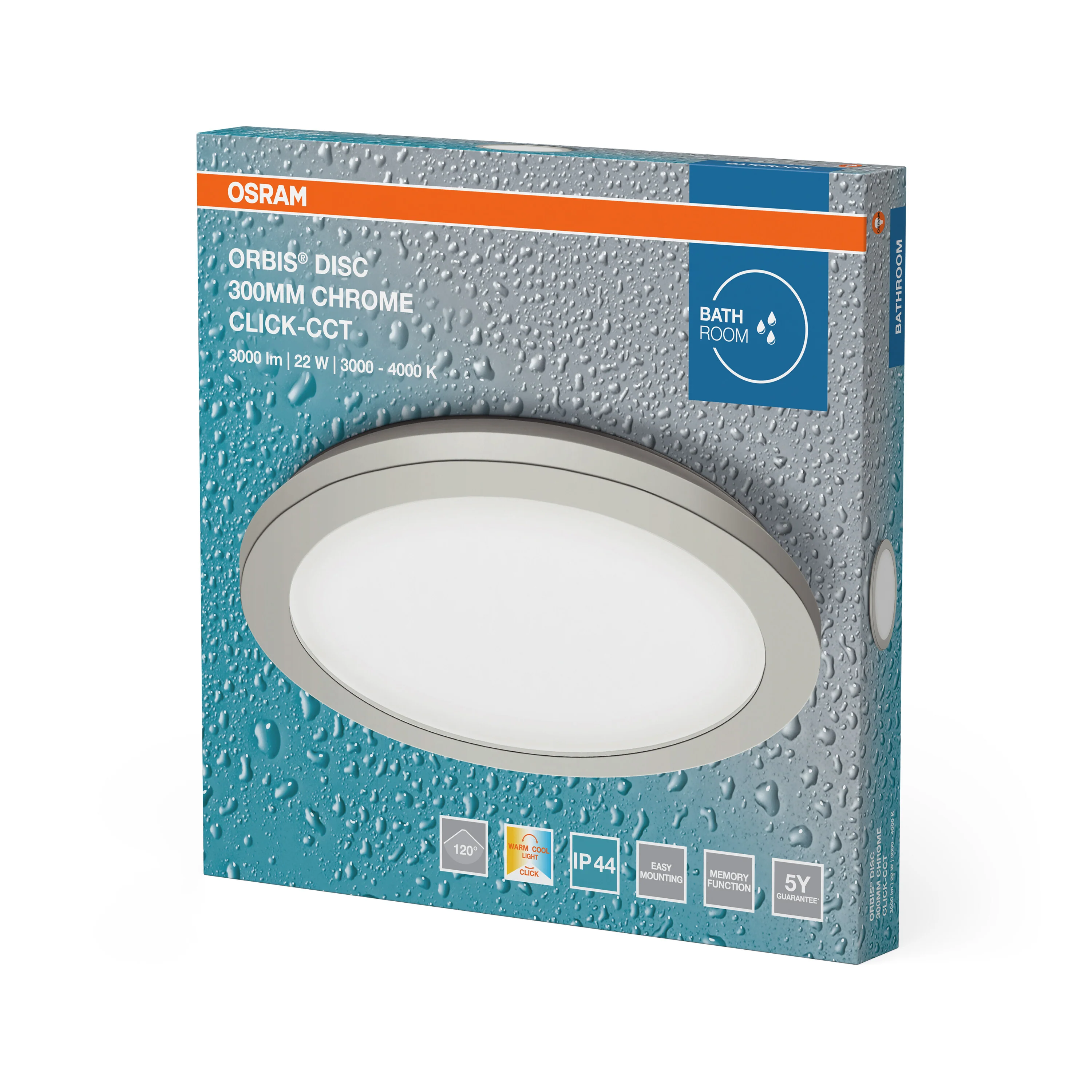 OSRAM Orbis Disc 30cm 22W Click  IP44 chrom - Image 6