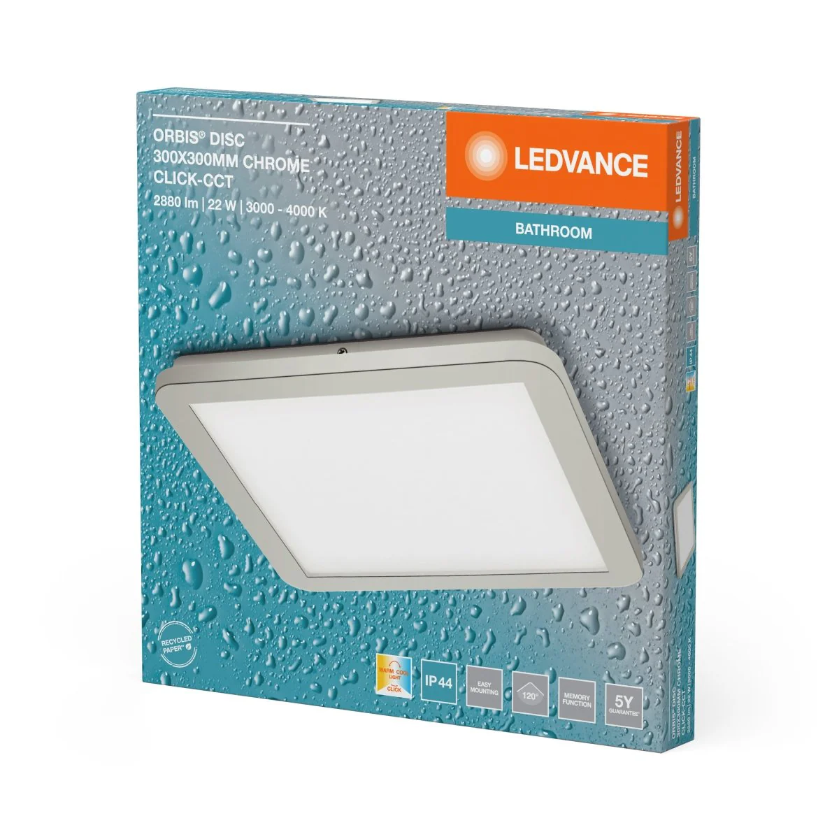 OSRAM Orbis Disc 30X30CM 22W Click CCT IP44 chrom - Image 2
