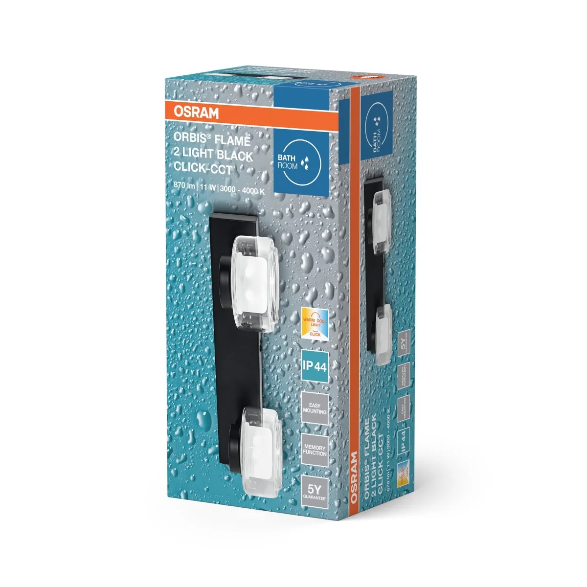 OSRAM Orbis Disc Kwadrat 30x30cm 22W CCT IP44 dekor drewno - Image 2