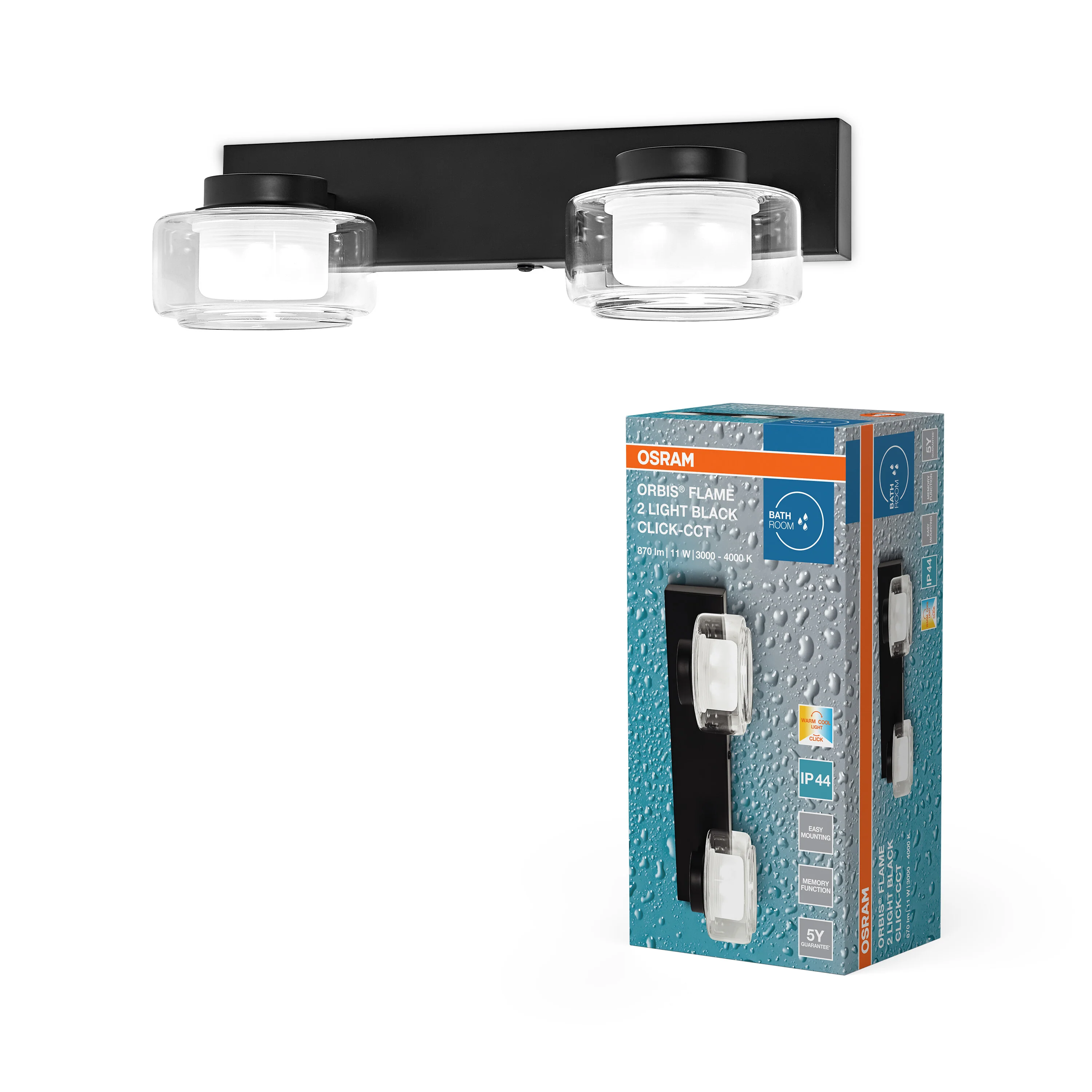 OSRAM Orbis Disc Kwadrat 30x30cm 22W CCT IP44 dekor drewno - Image 5