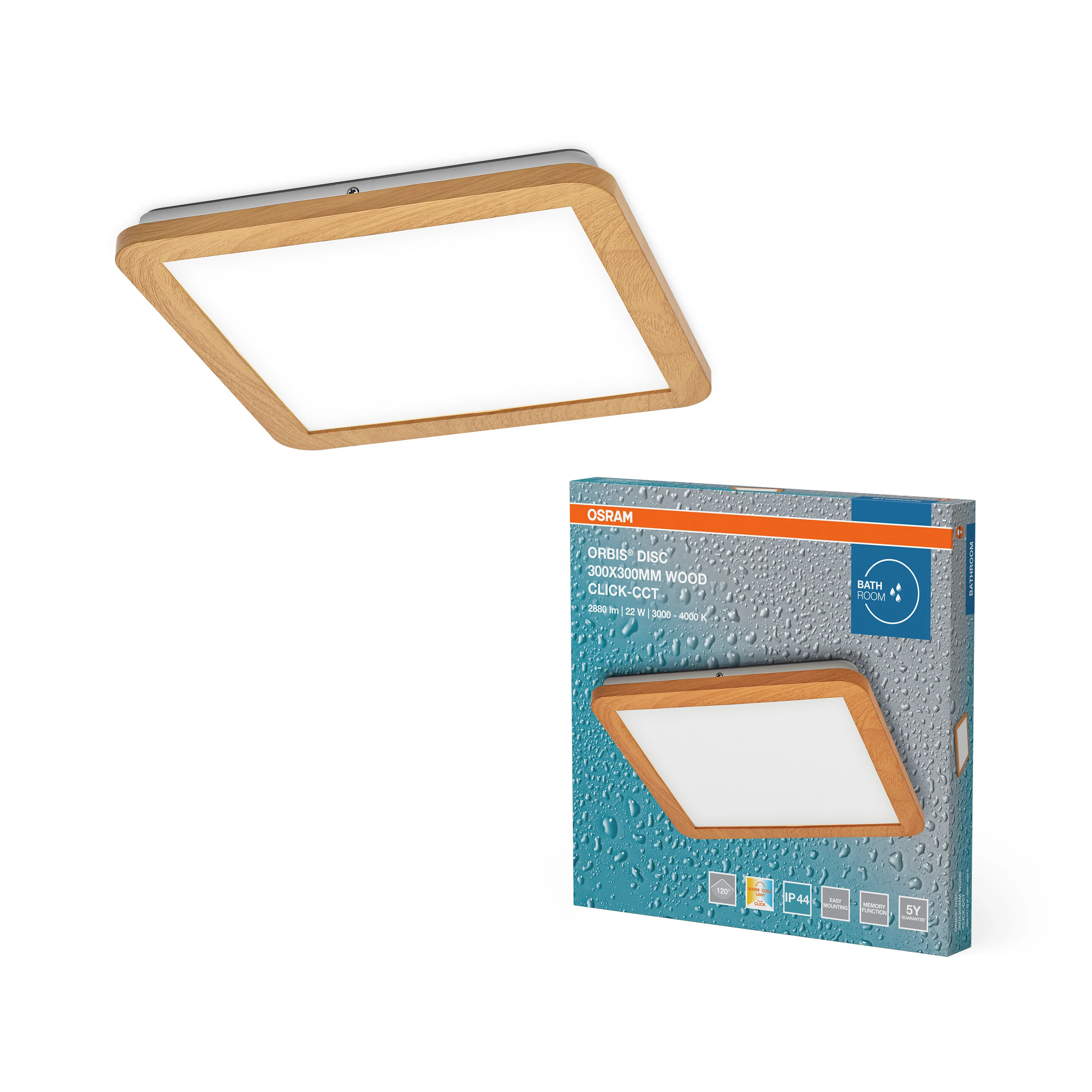 OSRAM Orbis Disc Ø30cm 22W CCT IP44 dekor drewno - Image 5