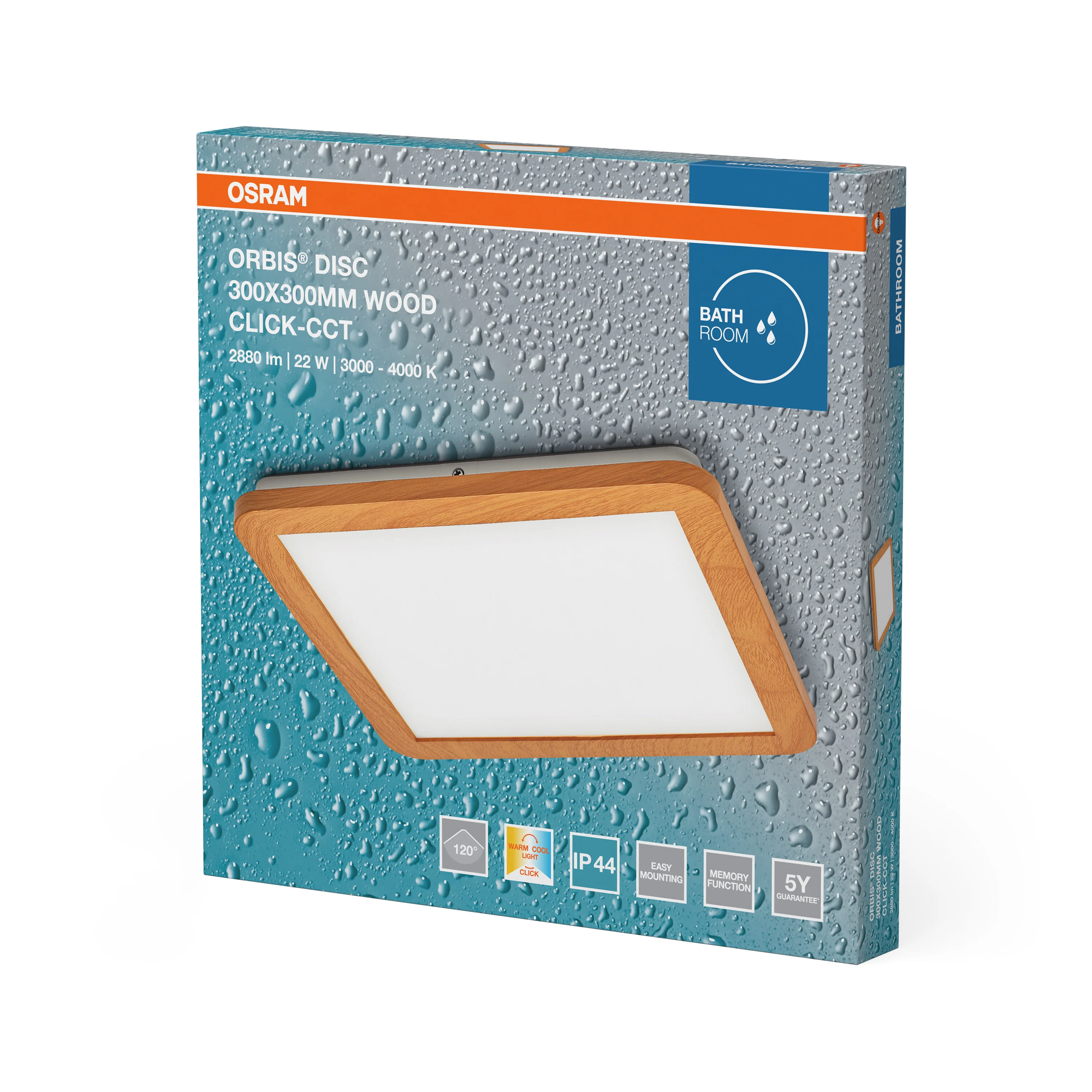 OSRAM Orbis Disc Ø30cm 22W CCT IP44 dekor drewno - Image 6