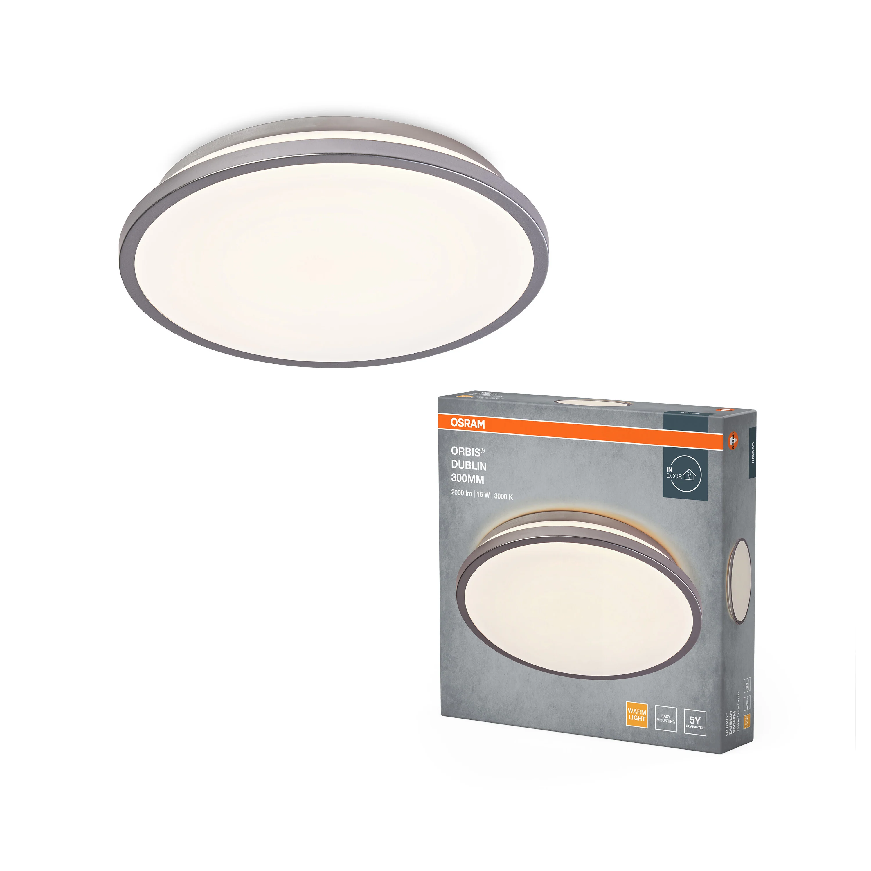 OSRAM ORBIS DUBLIN 300mm 16W 830 srebrny - Image 5