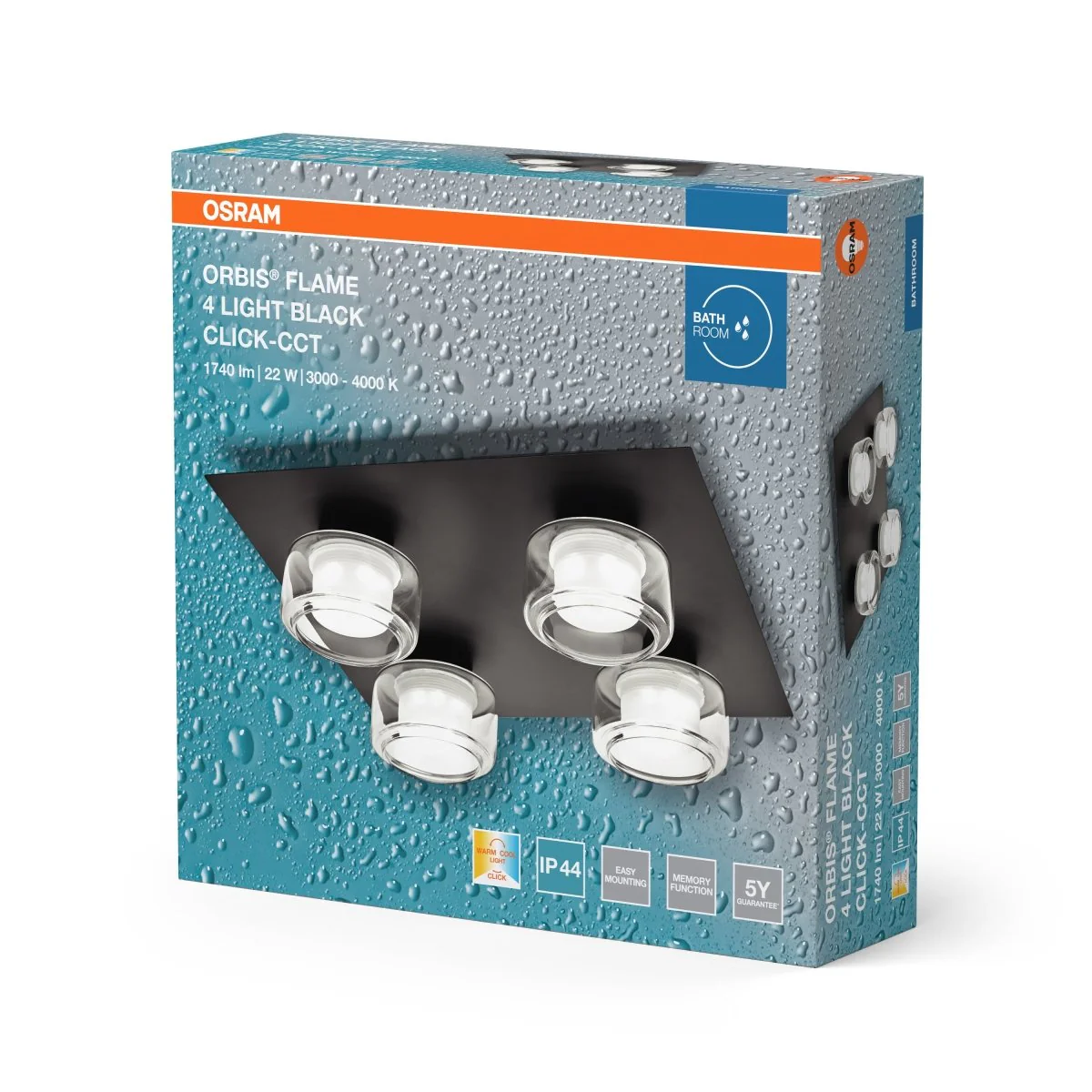 OSRAM Orbis Flame 1x5.5W CCT DIM IP44 czarny - Image 2