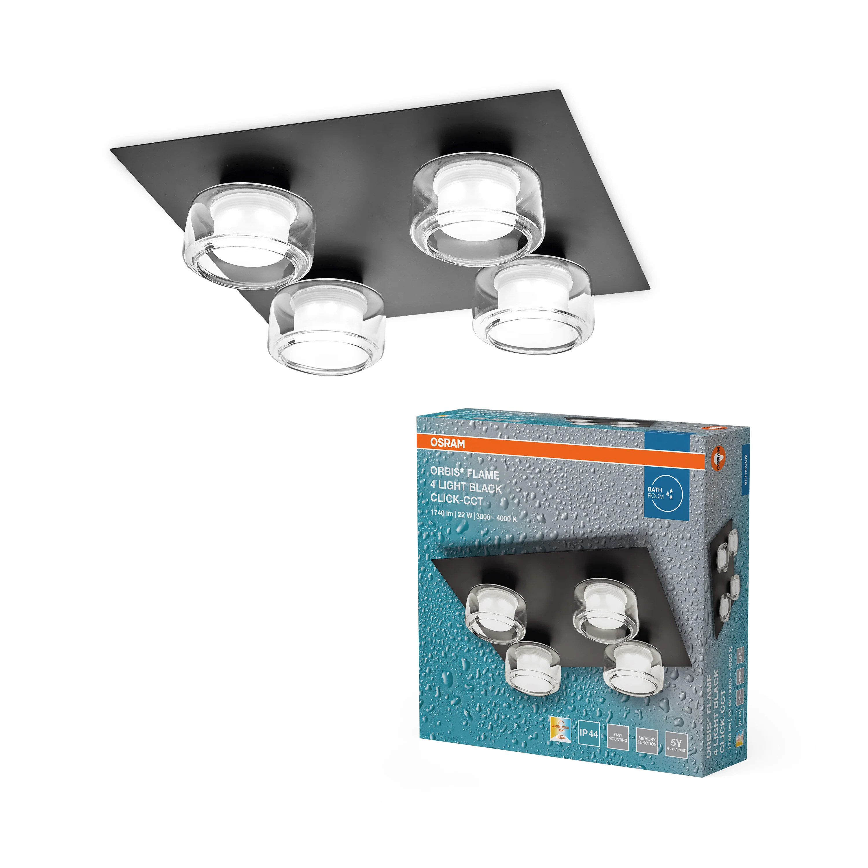 OSRAM Orbis Flame 1x5.5W CCT DIM IP44 czarny - Image 6