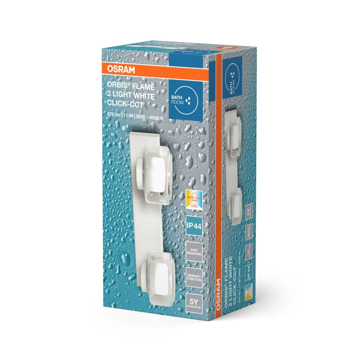 OSRAM Orbis Flame 2x5.5W CCT DIM IP44 czarny - Image 2
