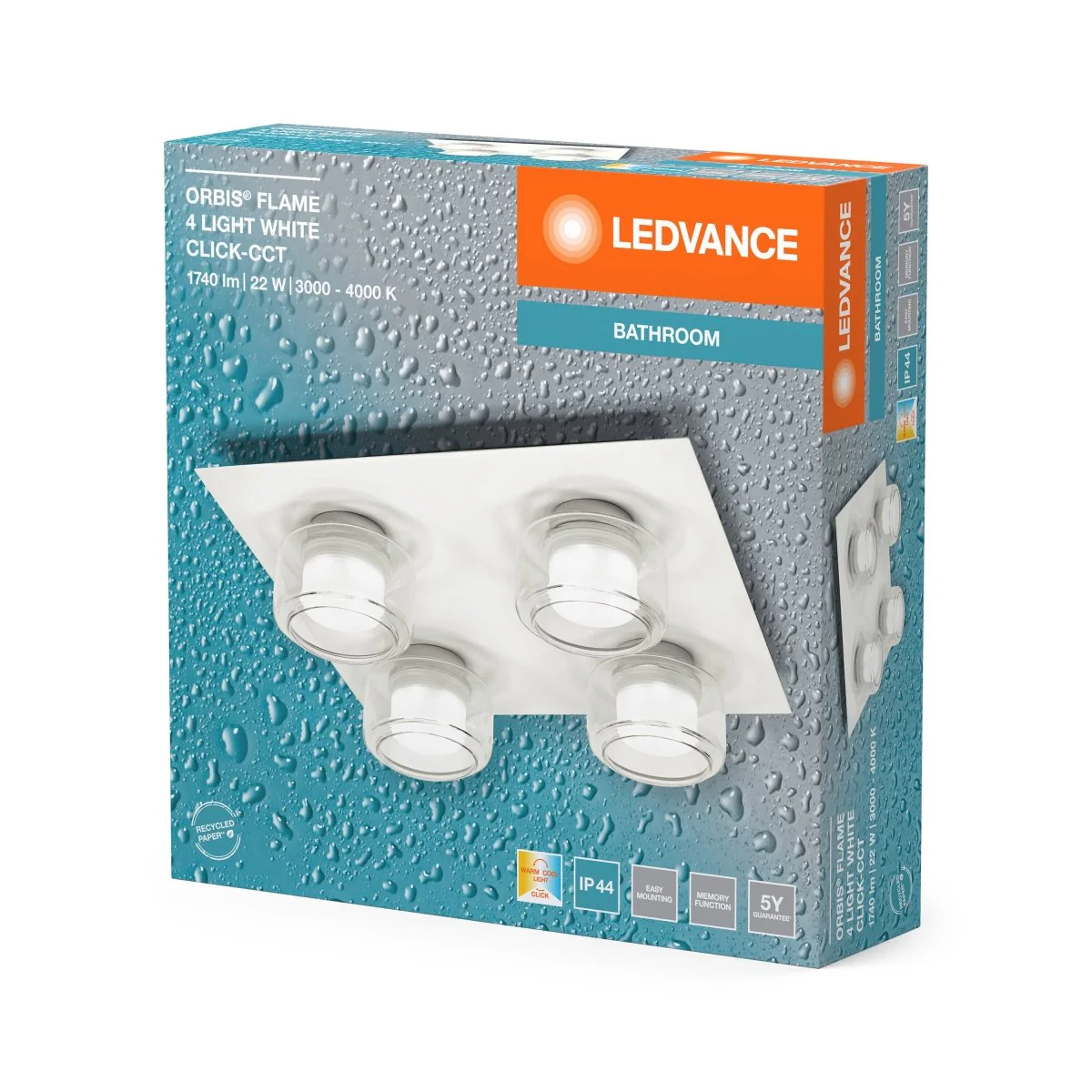 OSRAM Orbis Flame 4x5.5W Click CCT IP44 biały - Image 2