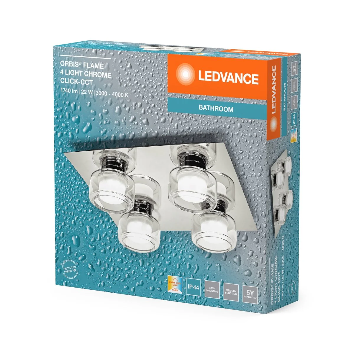 OSRAM Orbis Flame 4x5.5W Click CCT IP44 chrom - Image 2
