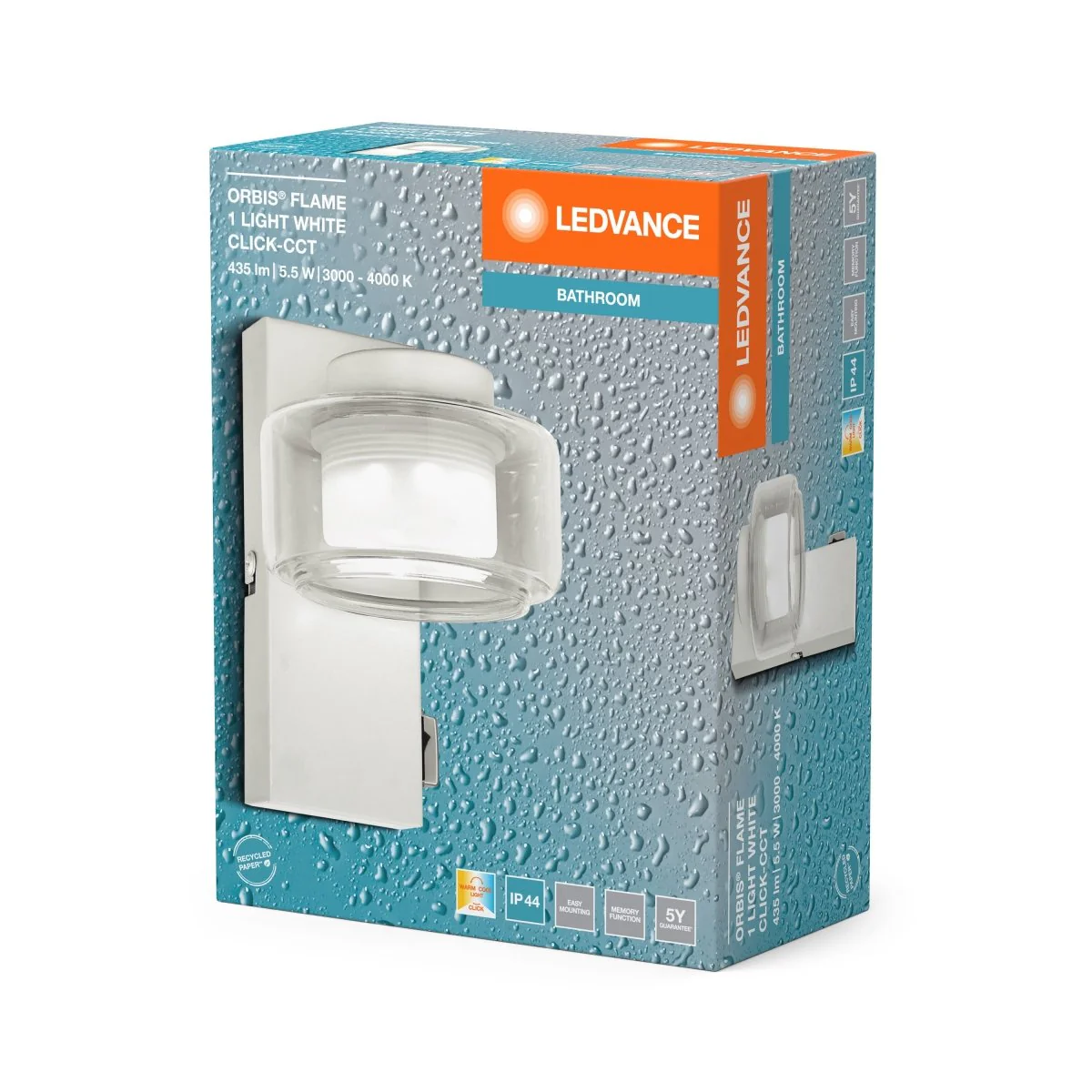 OSRAM Orbis Flame 5.5W Click CCT IP44 biały - Image 2