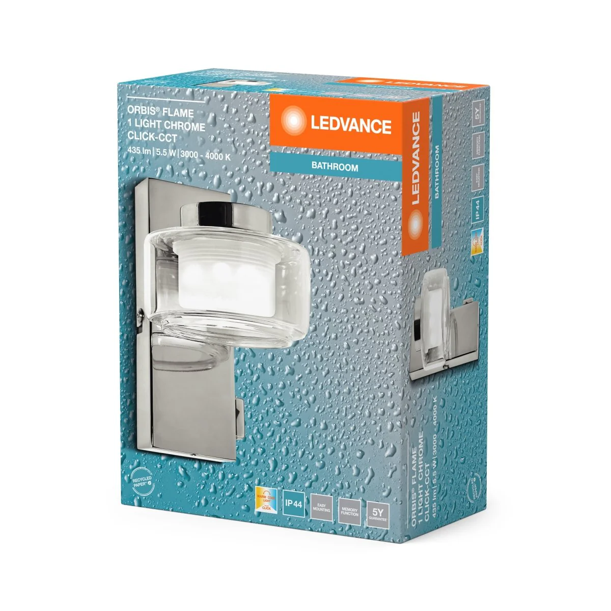OSRAM Orbis Flame 5.5W Click CCT IP44 chrom - Image 2
