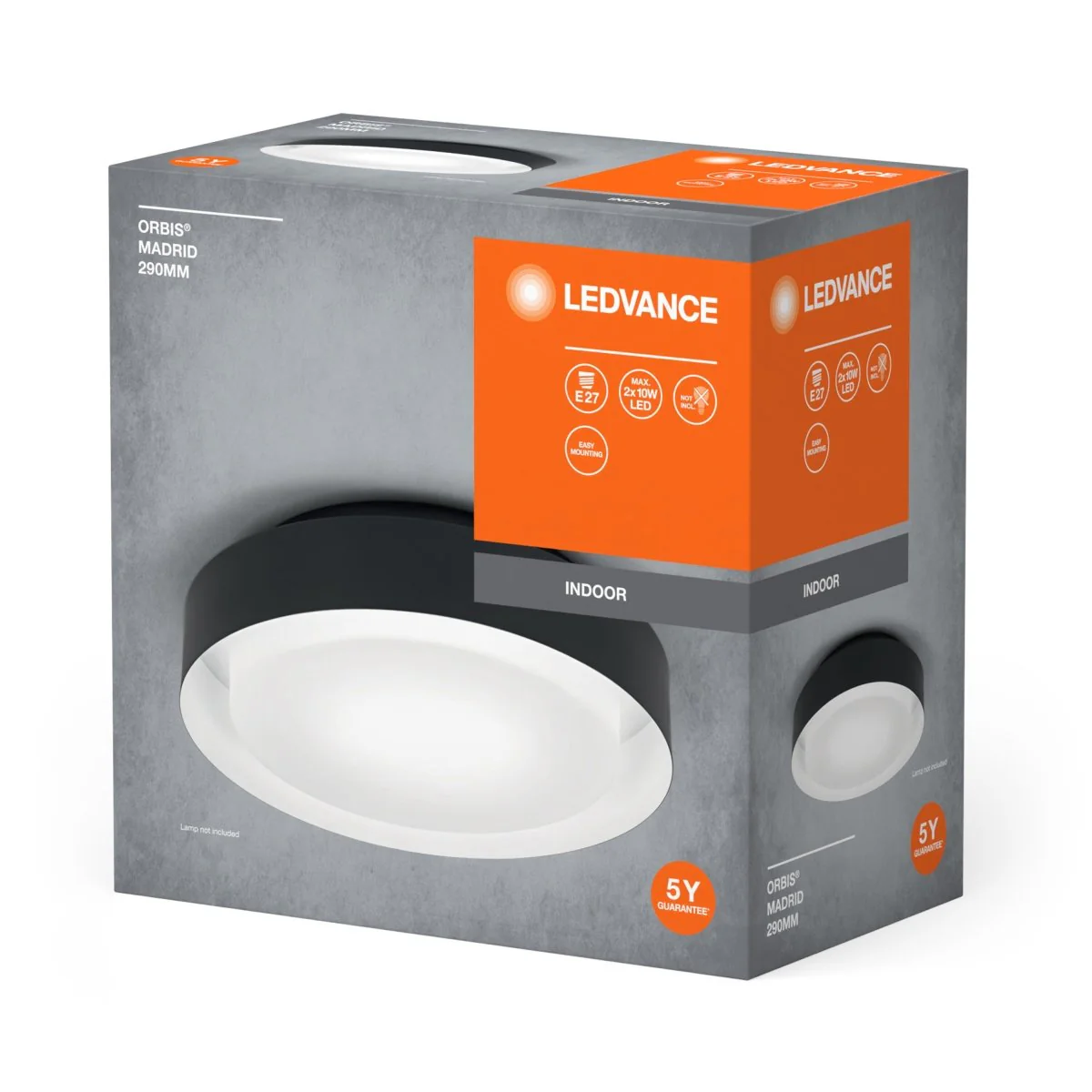 OSRAM ORBIS MADRID 290mm 2xE27 BK - Image 2