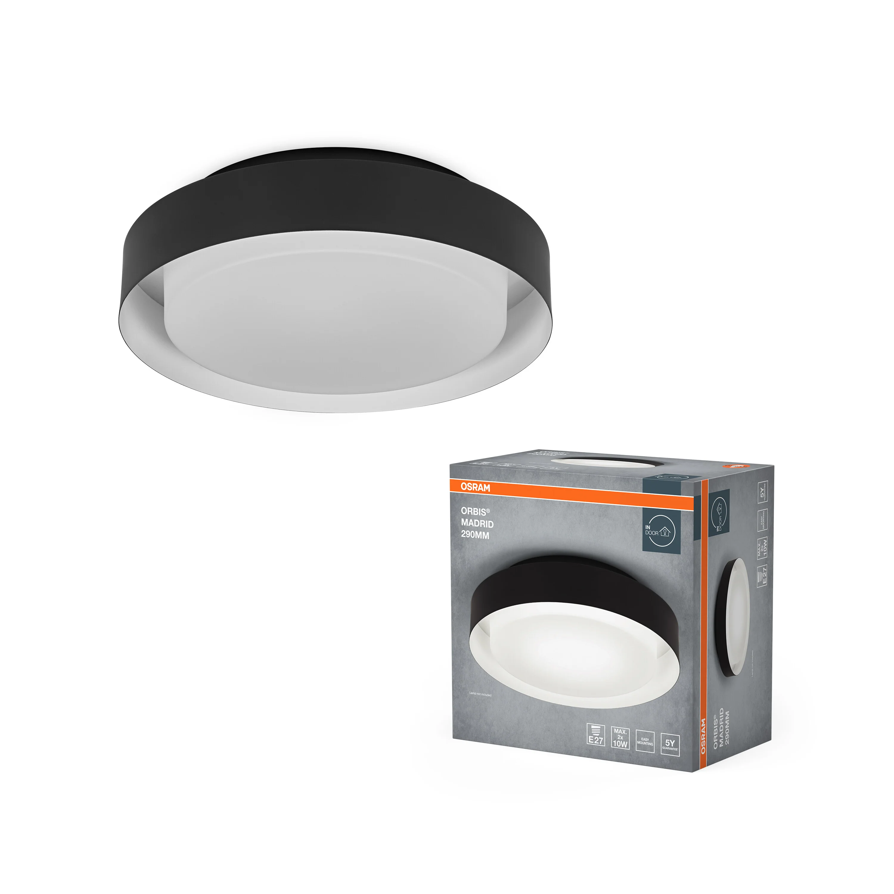 OSRAM ORBIS MADRID 290mm 2xE27 czarny - Image 5