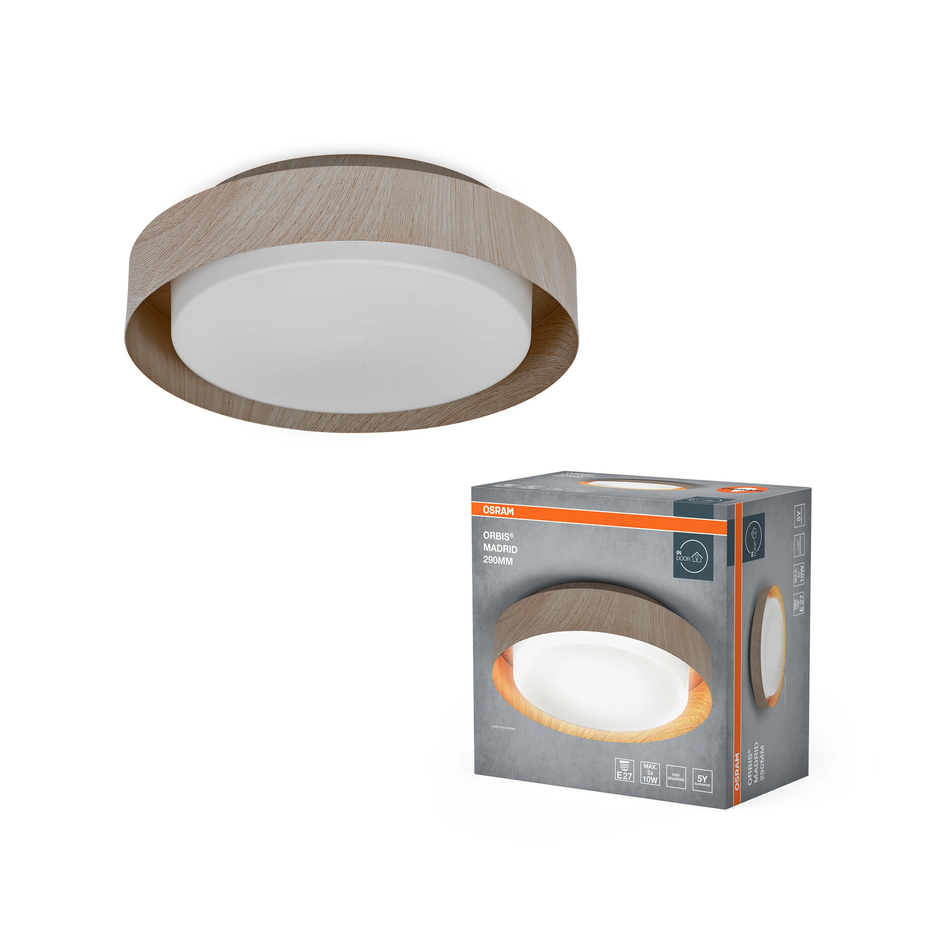 OSRAM ORBIS MADRID 290mm 2xE27 drewno - Image 5