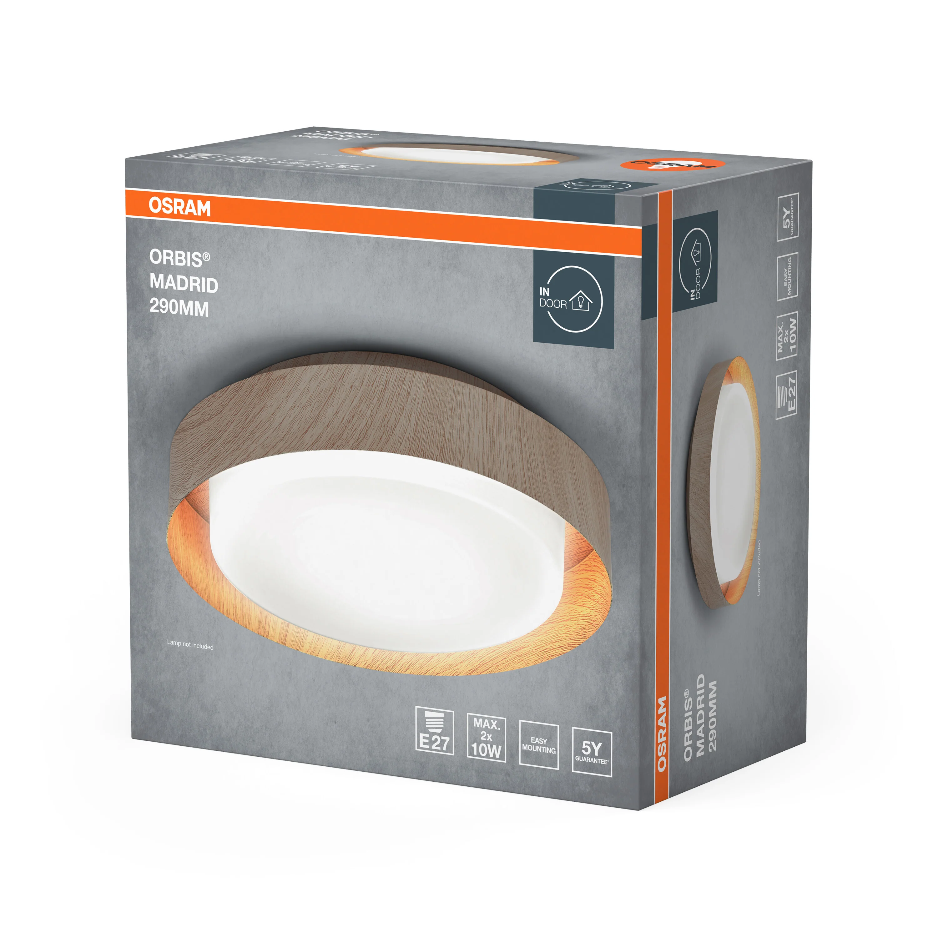 OSRAM ORBIS MADRID 290mm 2xE27 drewno - Image 6