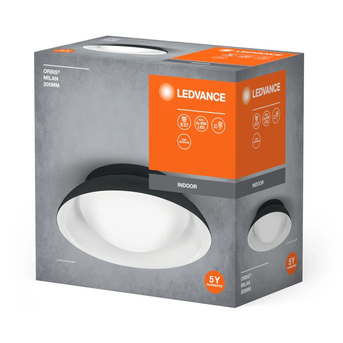 OSRAM ORBIS MILAN 305mm 2xE27 BK - Image 2