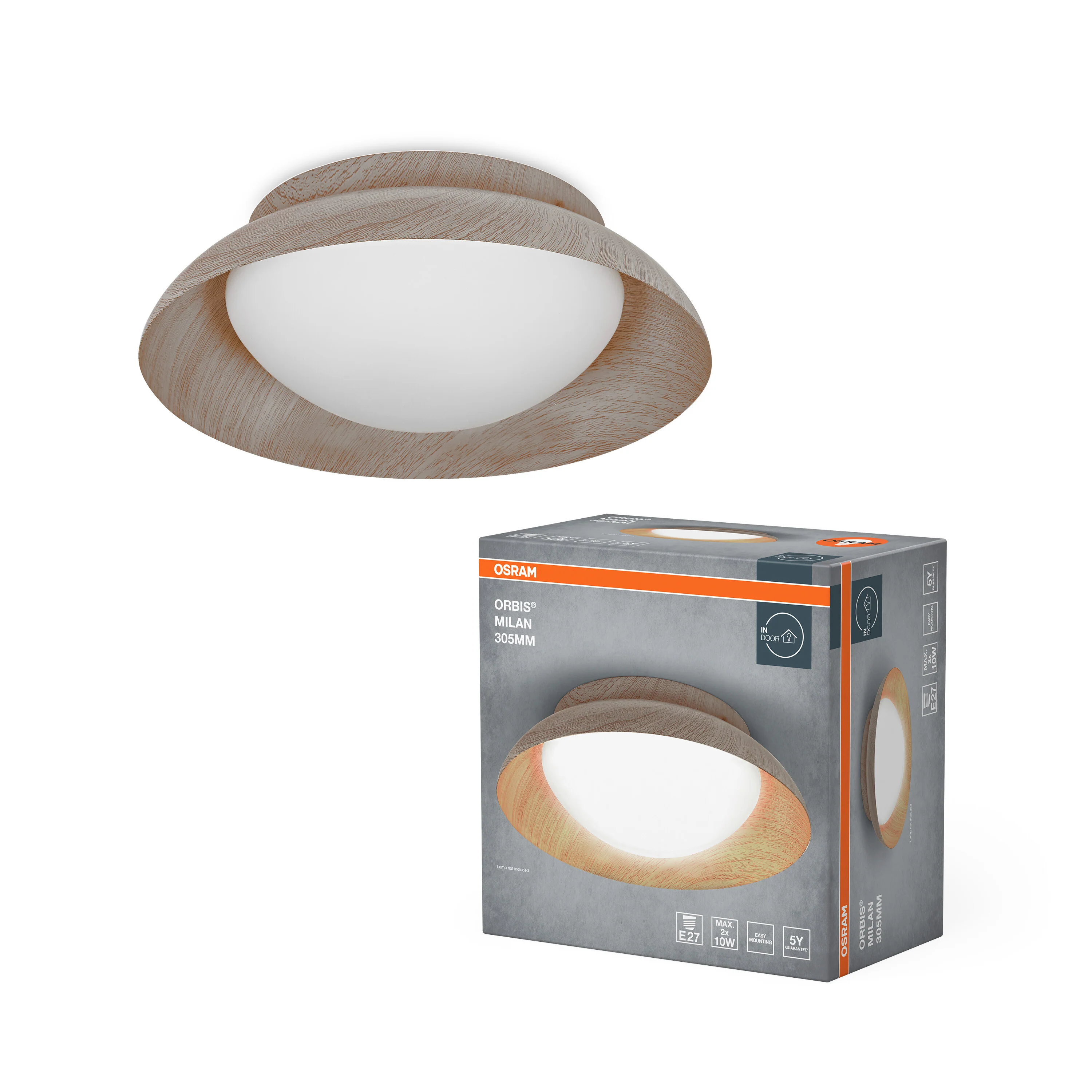OSRAM ORBIS MILAN 305mm 2xE27 drewno - Image 5