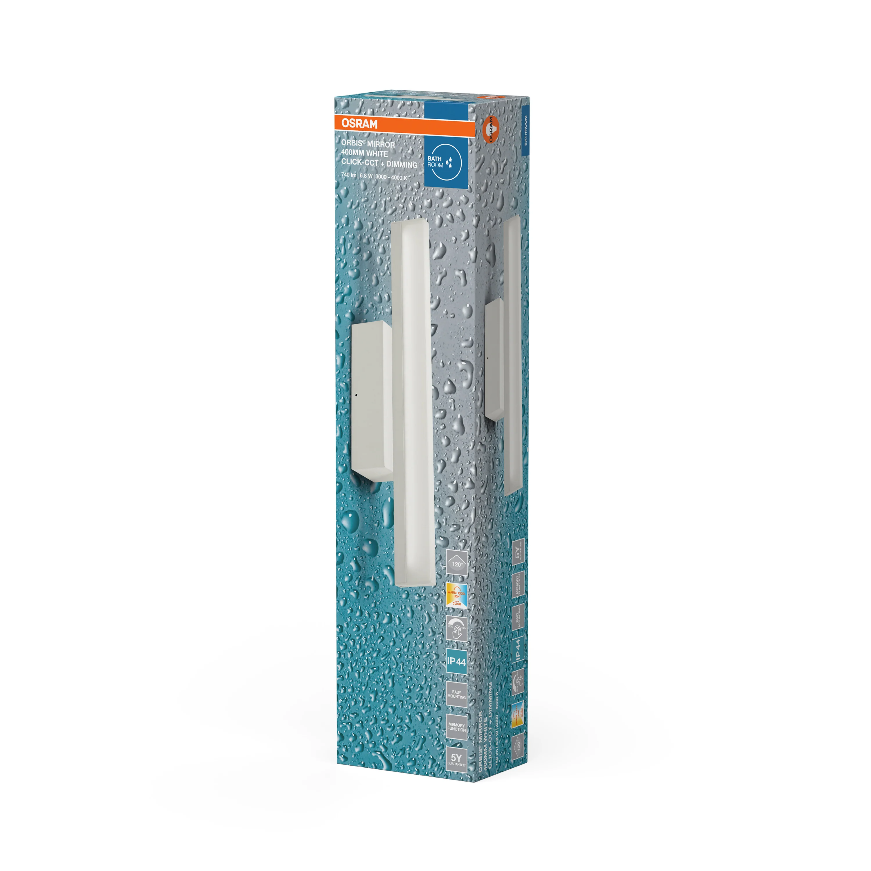 OSRAM Orbis Mirror Lustro 40cm Click CCT DIM IP44 białe - Image 6