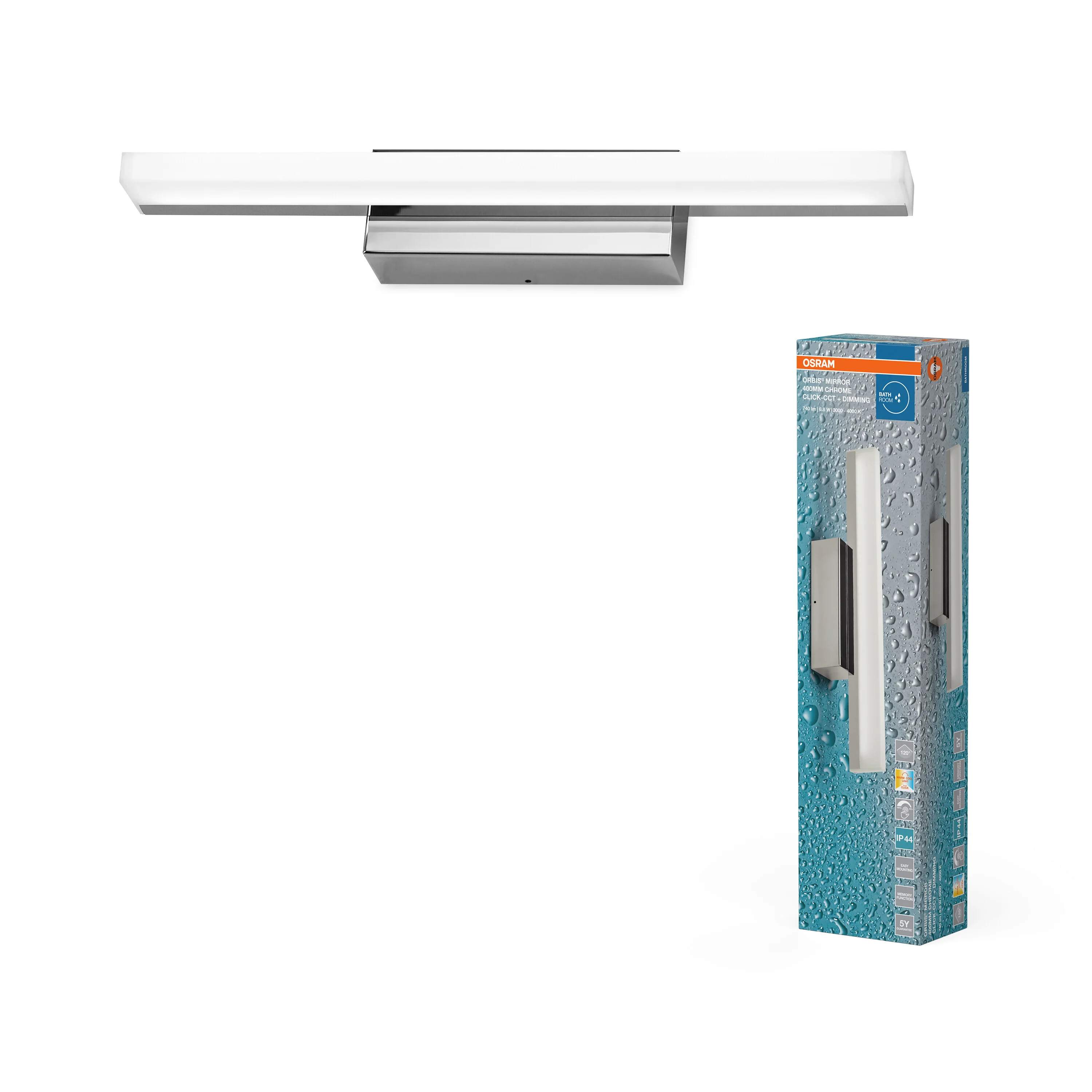 OSRAM Orbis Mirror Lustro 40cm Click CCT DIM IP44 chrom - Image 5
