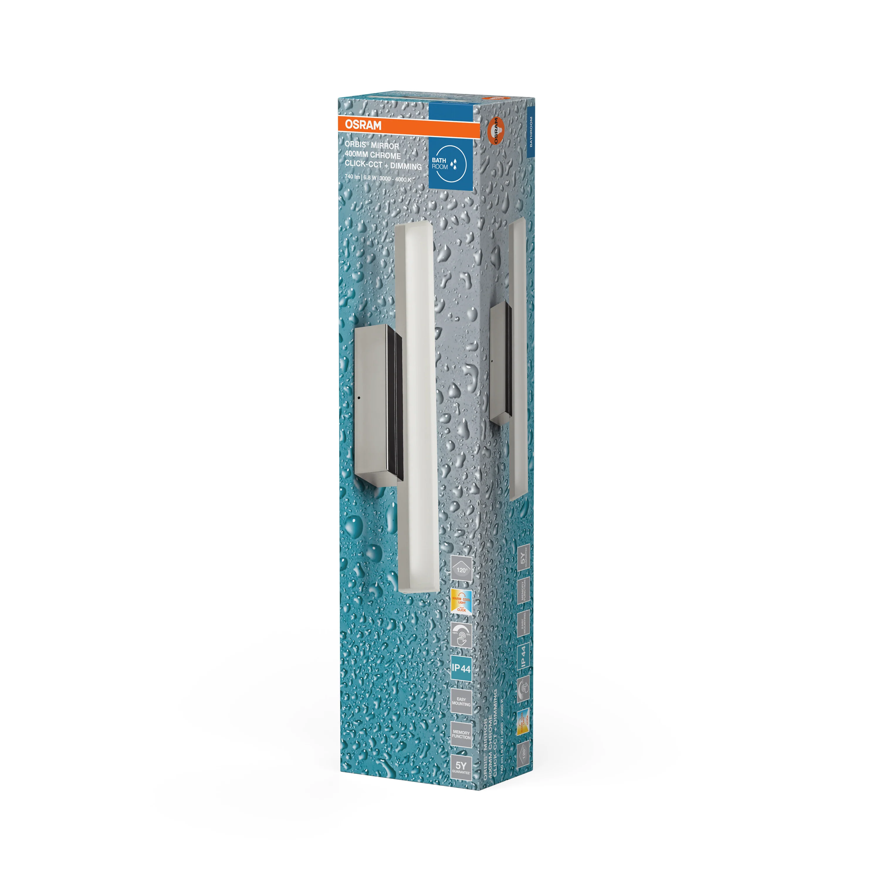 OSRAM Orbis Mirror Lustro 40cm Click CCT DIM IP44 chrom - Image 6