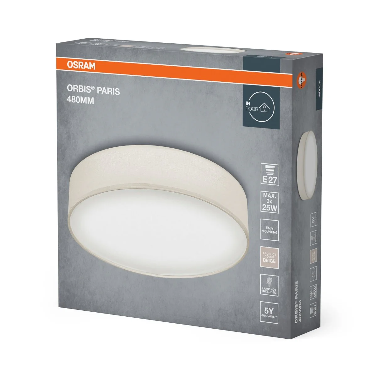 OSRAM ORBIS PARIS 480mm 3xE27 beżowy - Image 2
