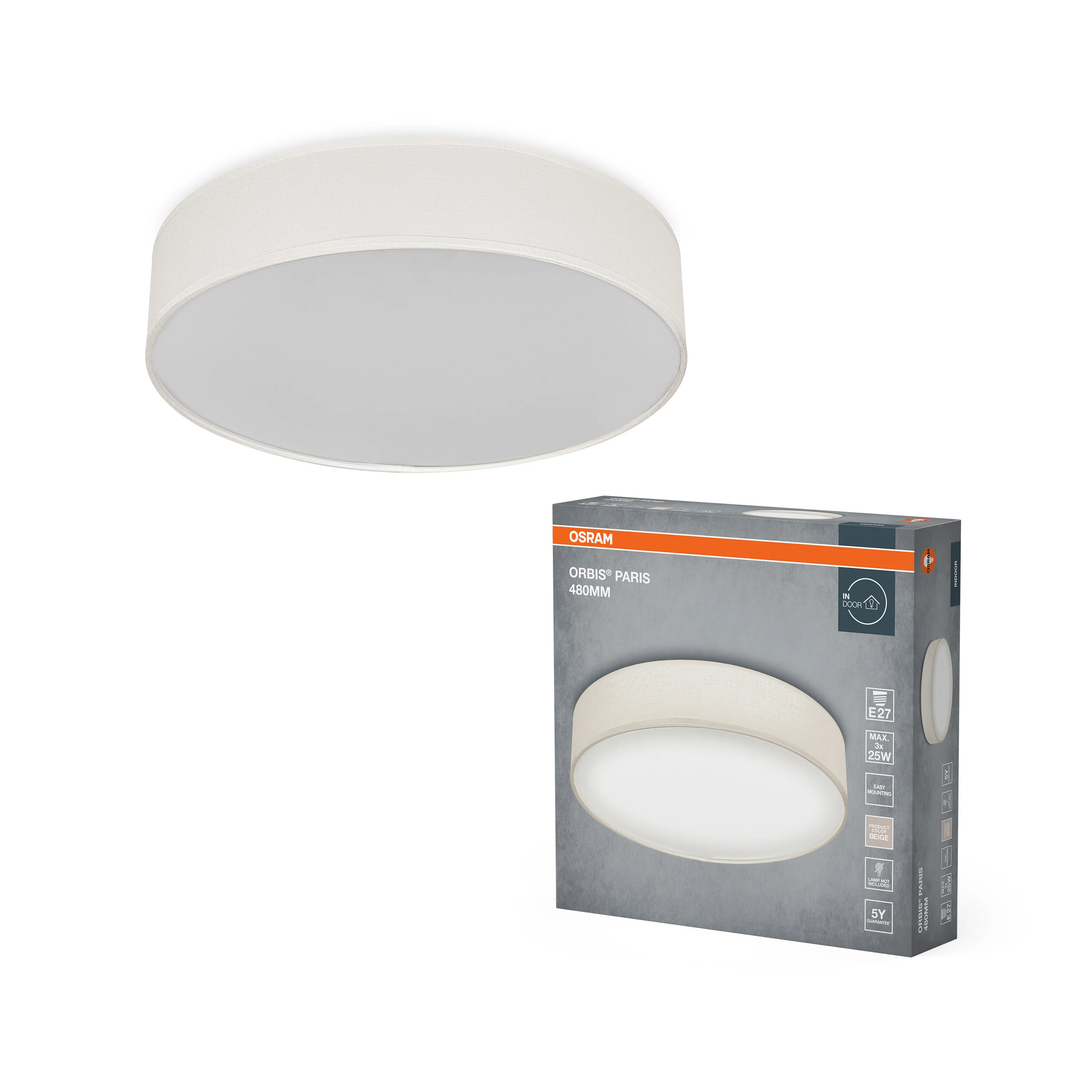 OSRAM ORBIS PARIS 480mm 3xE27 beżowy - Image 5