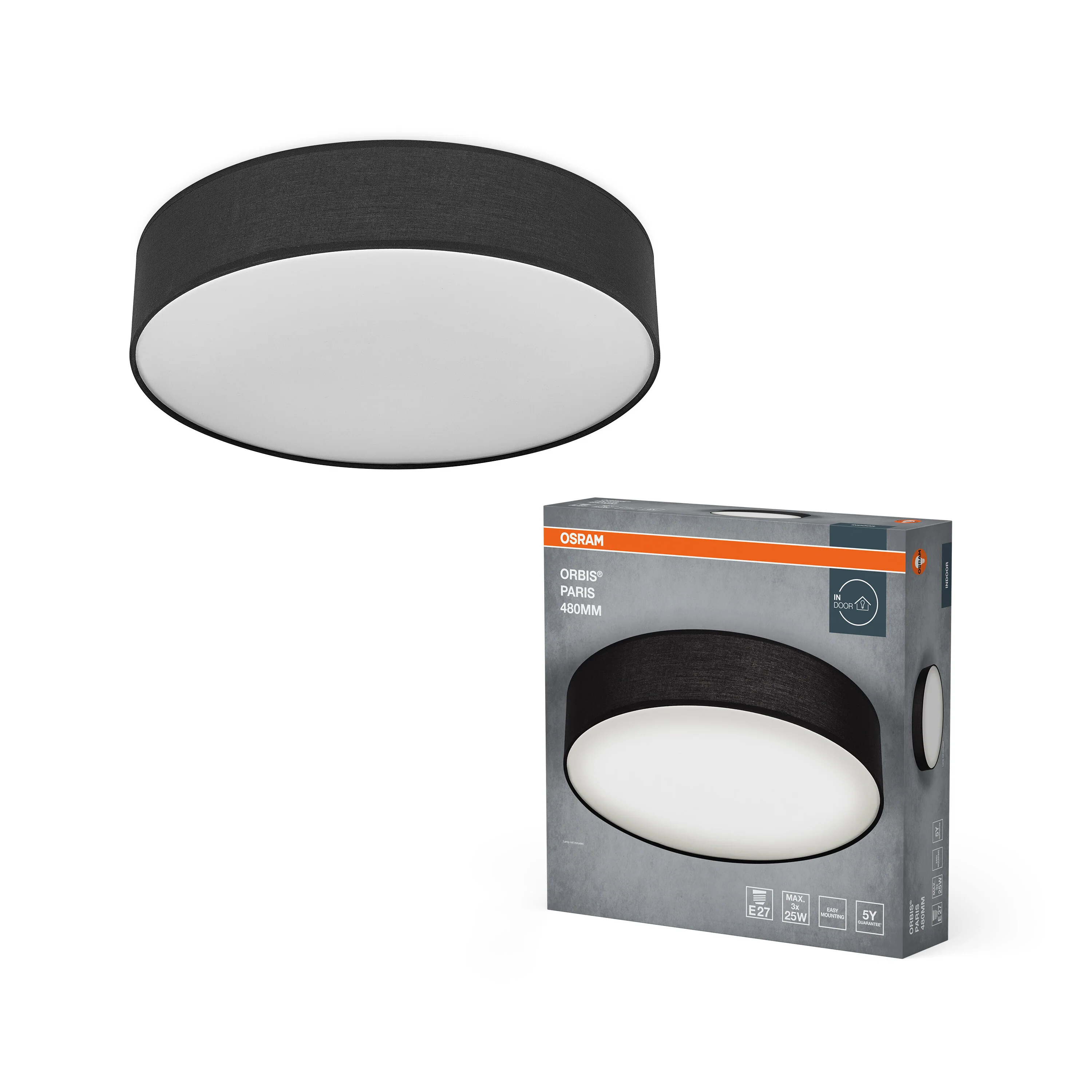 OSRAM ORBIS PARIS 480mm 3xE27 czarny - Image 5