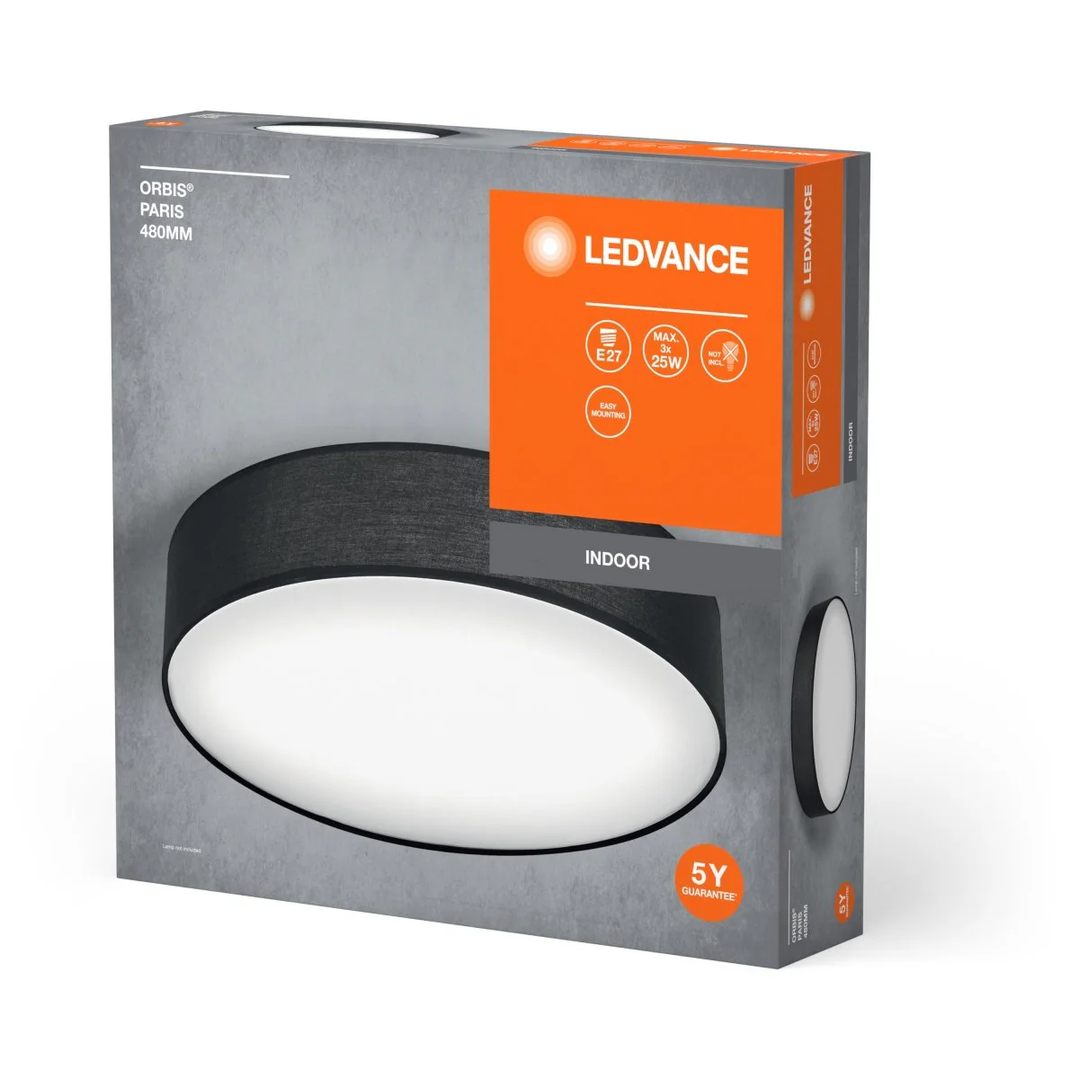OSRAM ORBIS PARIS 480mm 3xE27 czarny mat - Image 2