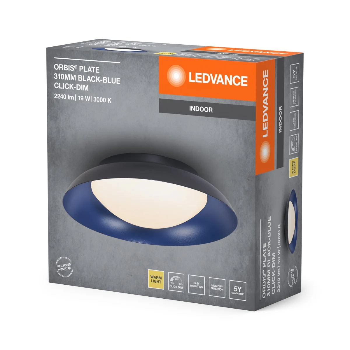 OSRAM Orbis Plate 310MM 19W 830 Click DIM czarno-niebieski - Image 2