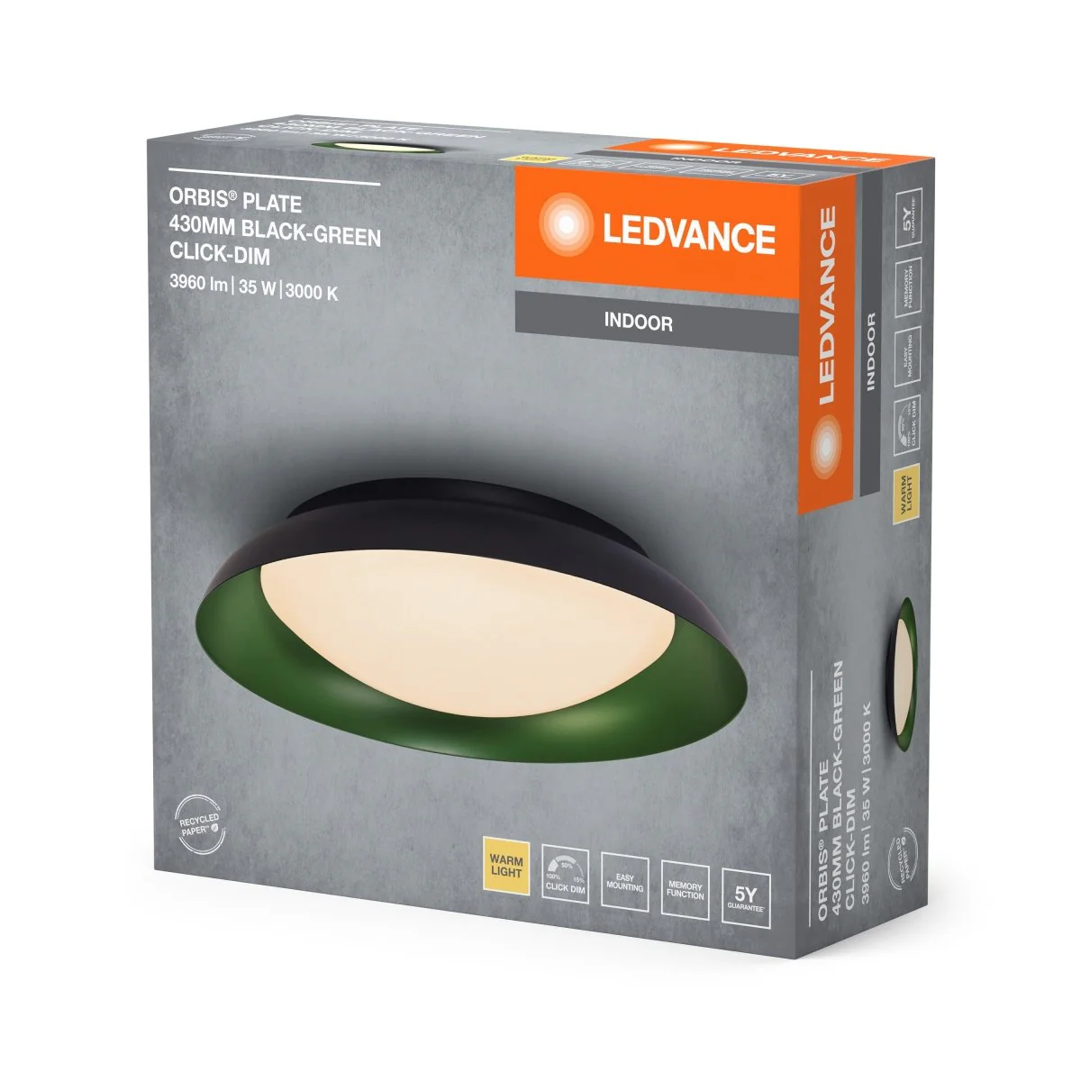 OSRAM Orbis Plate 430MM 35W 830 Click DIM czarno-zielony - Image 2