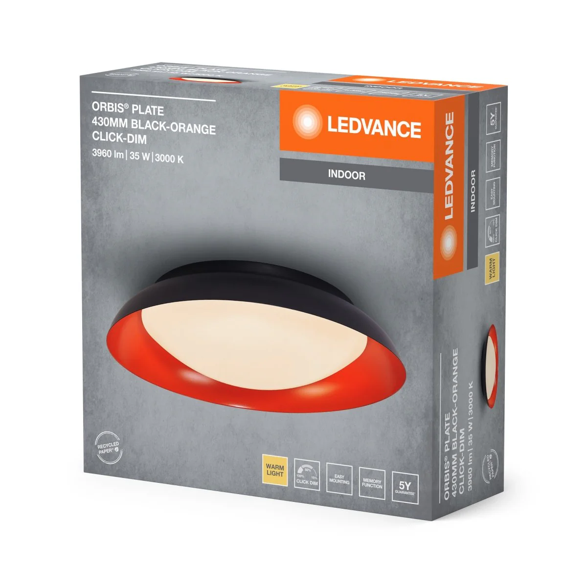 OSRAM Orbis Plate 430MM 35W Click DIM czarno-pomarańczowy - Image 2