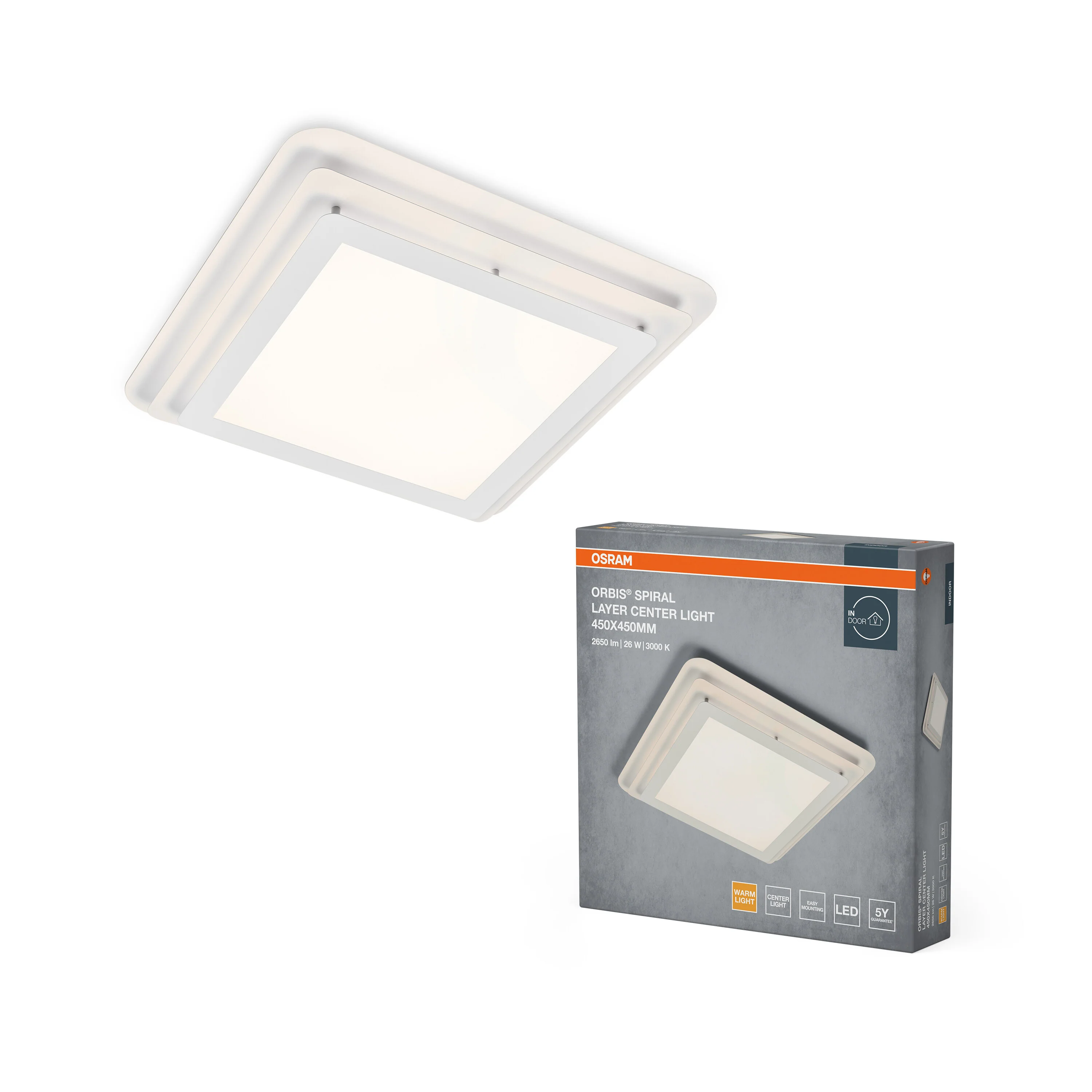 OSRAM Orbis Spiral Layers Lampa kwadratowa 26W biała - Image 5