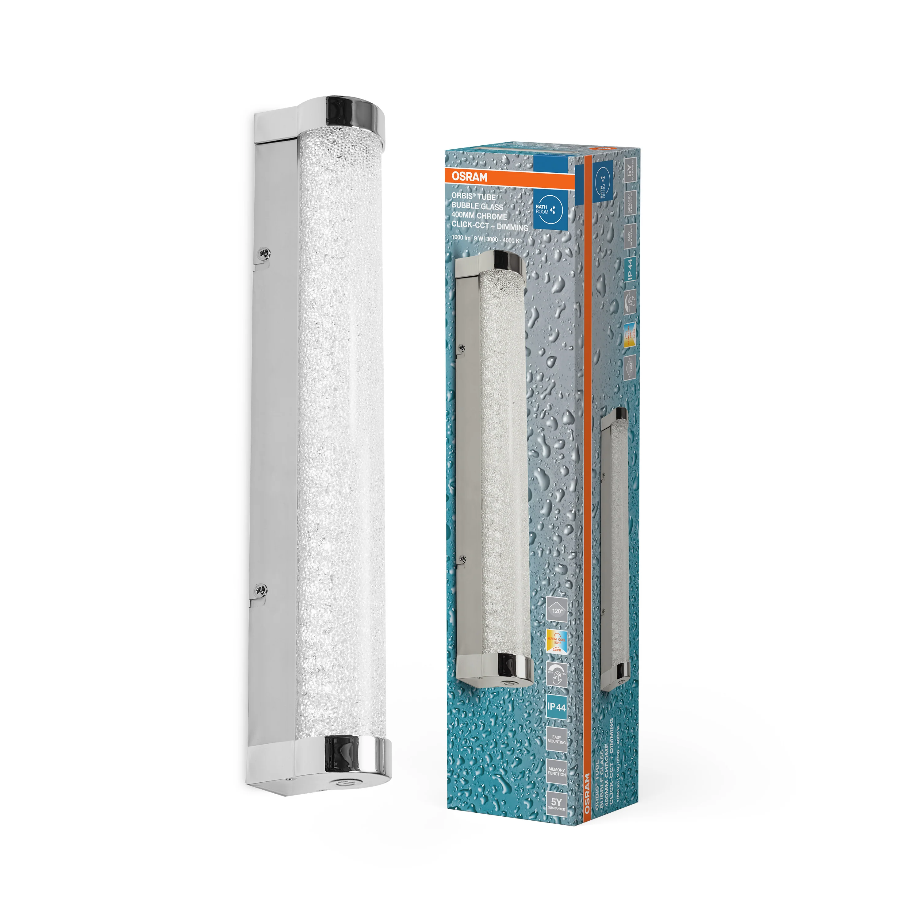 OSRAM Orbis Tube Bubble  Glass 40cm Click CCT DIM IP44 chrom - Image 5