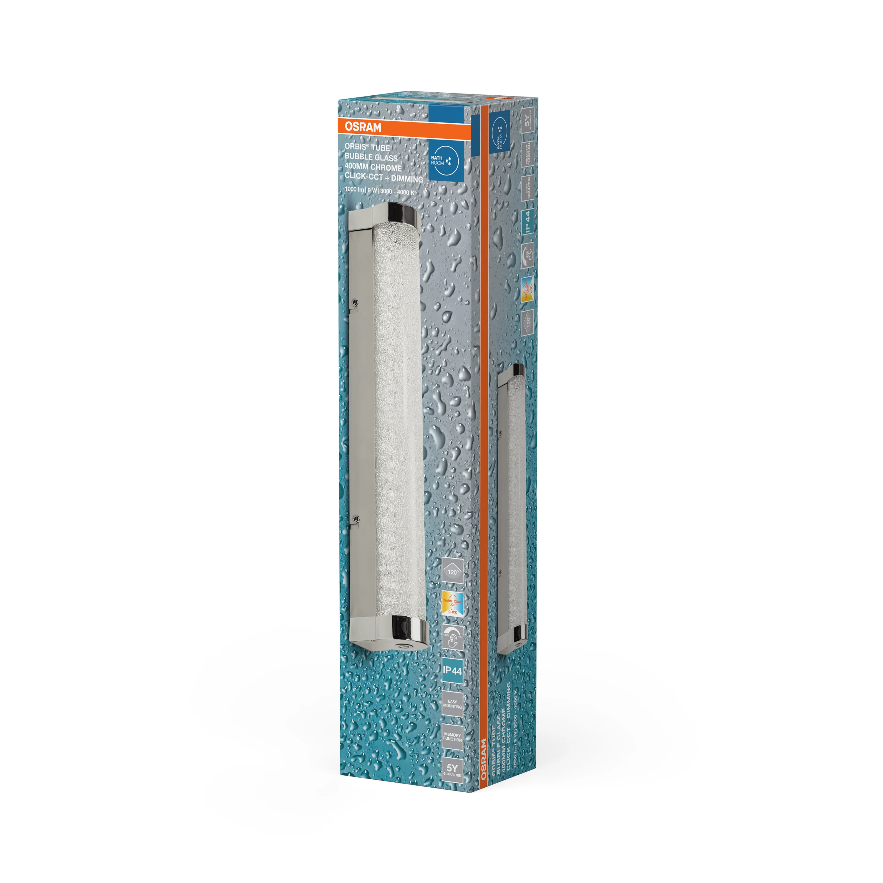 OSRAM Orbis Tube Bubble  Glass 40cm Click CCT DIM IP44 chrom - Image 6
