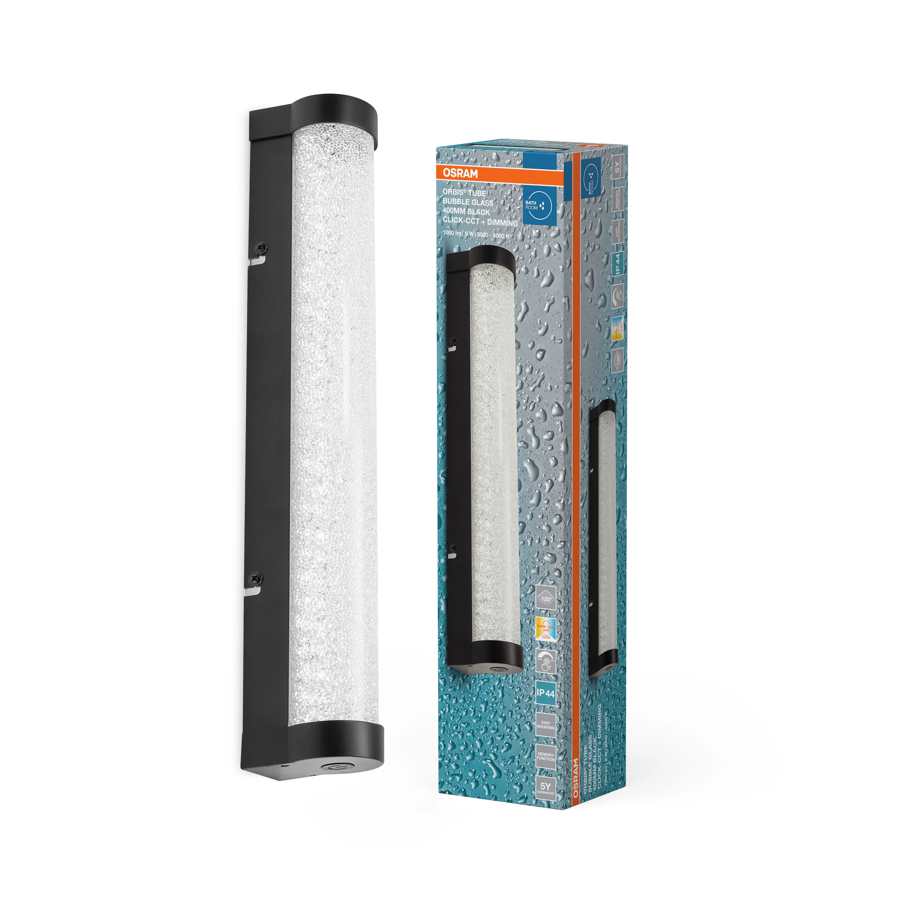 OSRAM Orbis Tube Bubble Glass 40cm Click CCT DIM IP44 czarne - Image 5