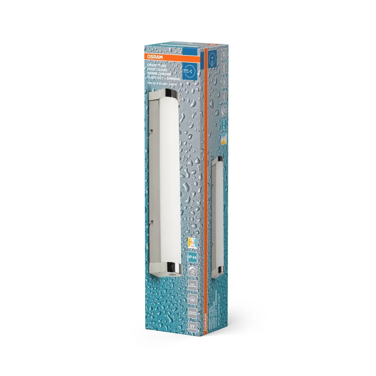 OSRAM Orbis Tube Frost Glass 40cm Click CCT DIM IP44 chrom - Image 2