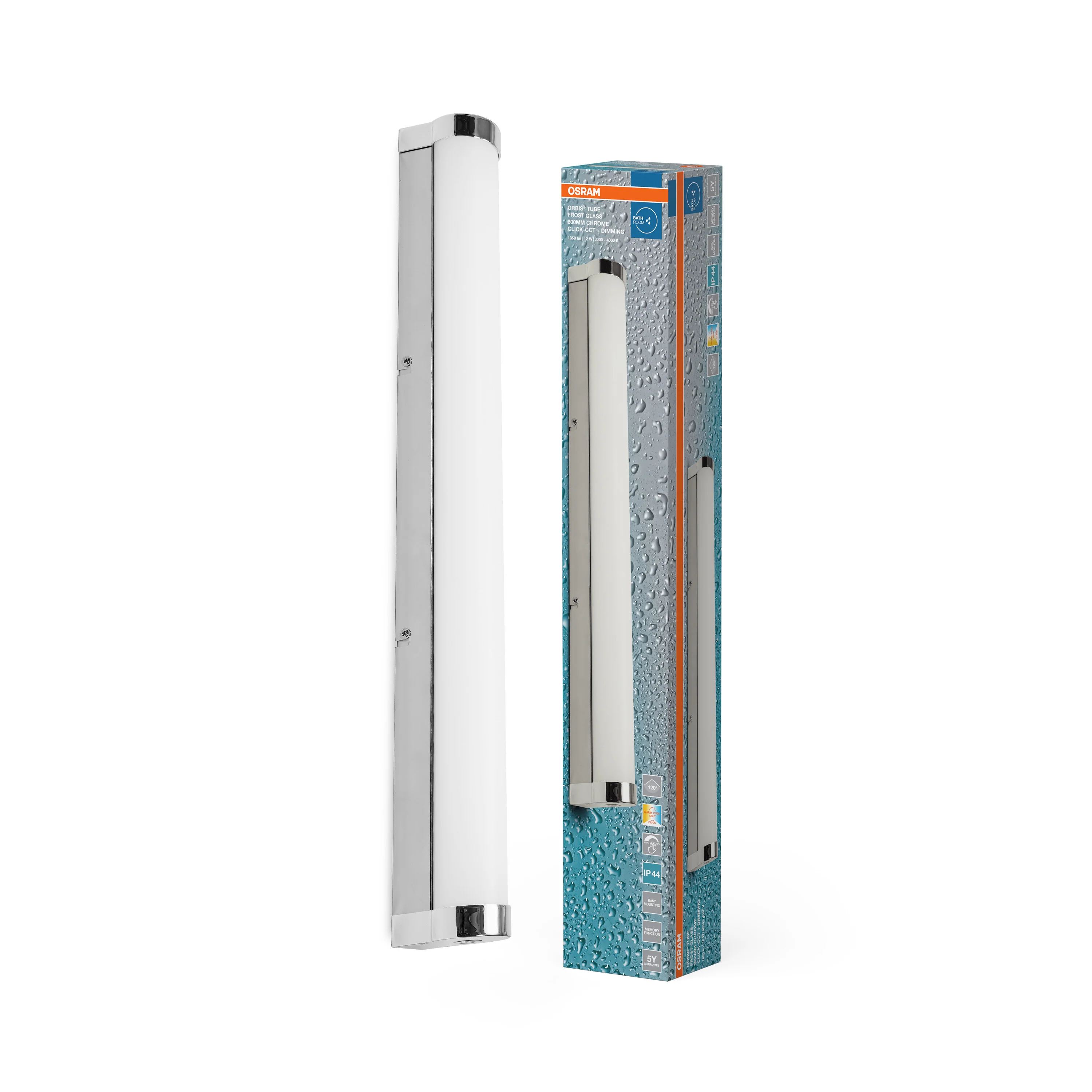 OSRAM Orbis Tube Frost Glass 60cm Click CCT DIM IP44 chrom - Image 5