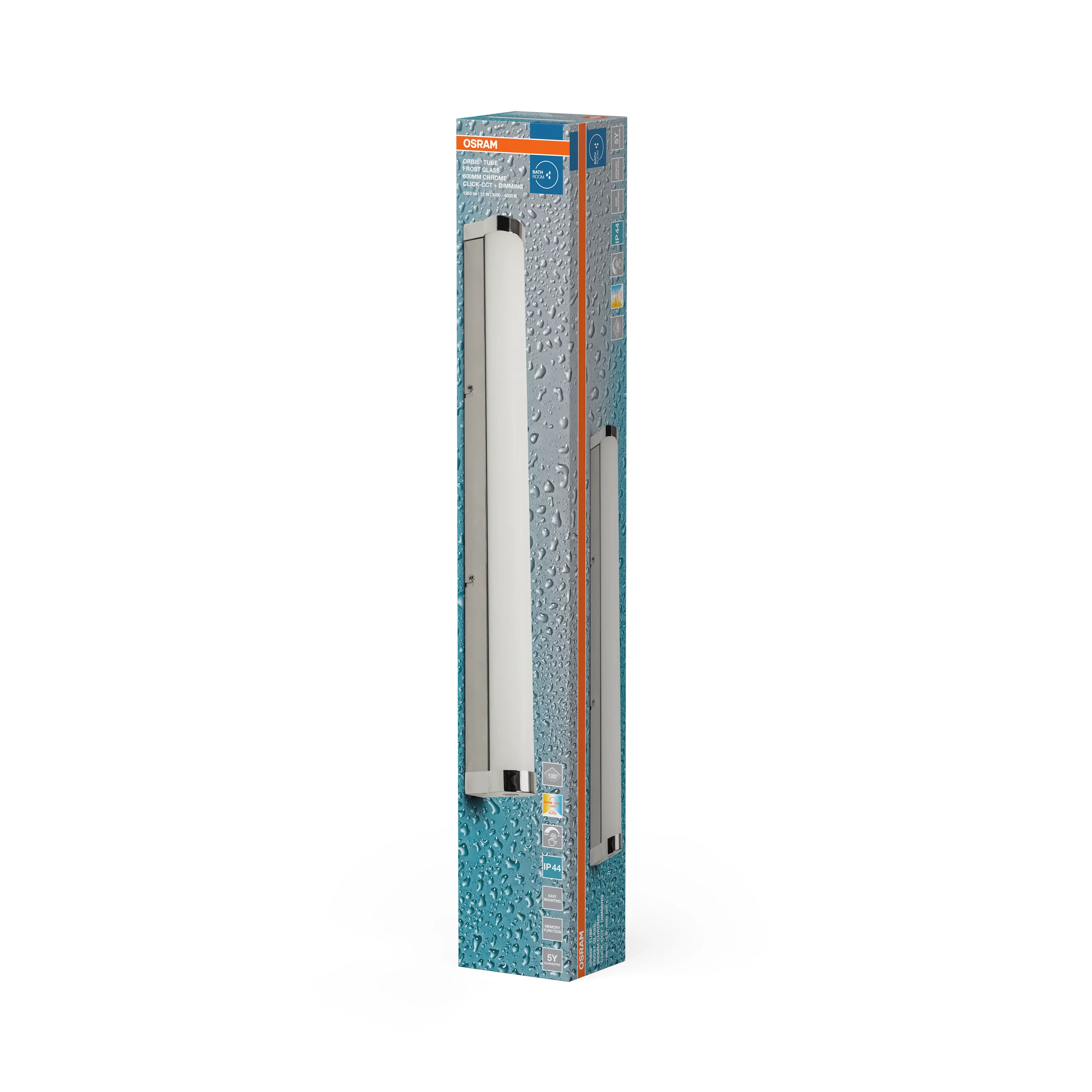OSRAM Orbis Tube Frost Glass 60cm Click CCT DIM IP44 chrom - Image 6
