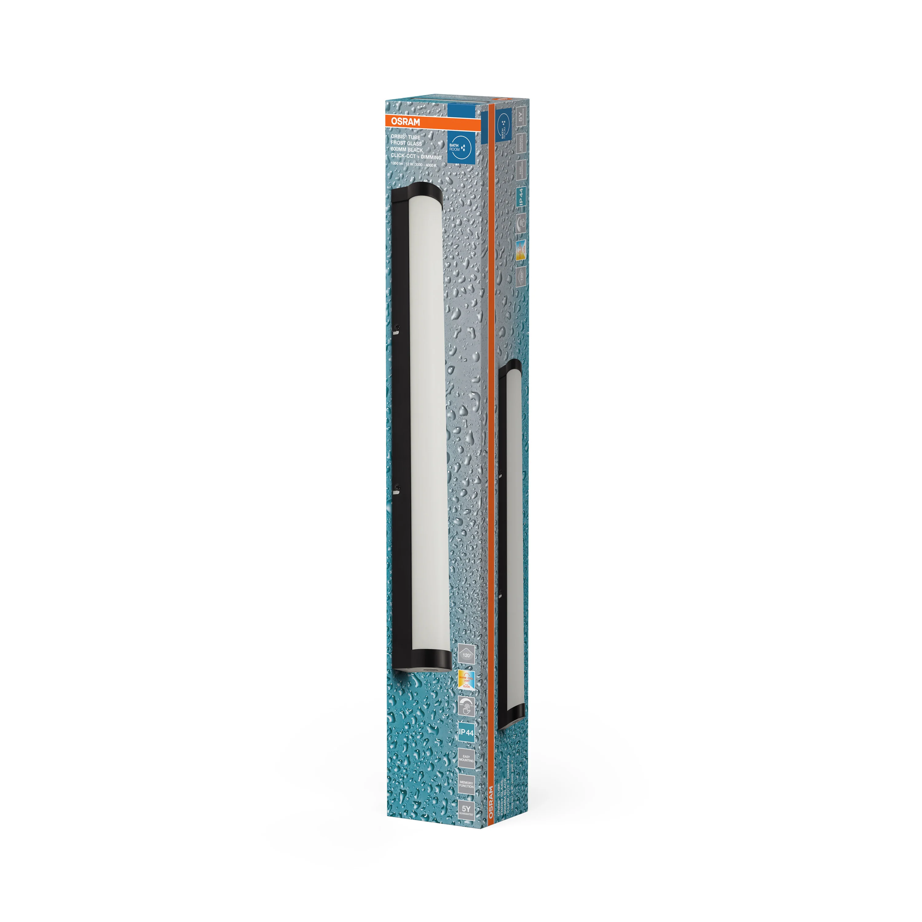OSRAM Orbis Tube Frost Glass 60cm Click CCT DIM IP44 czarna - Image 6