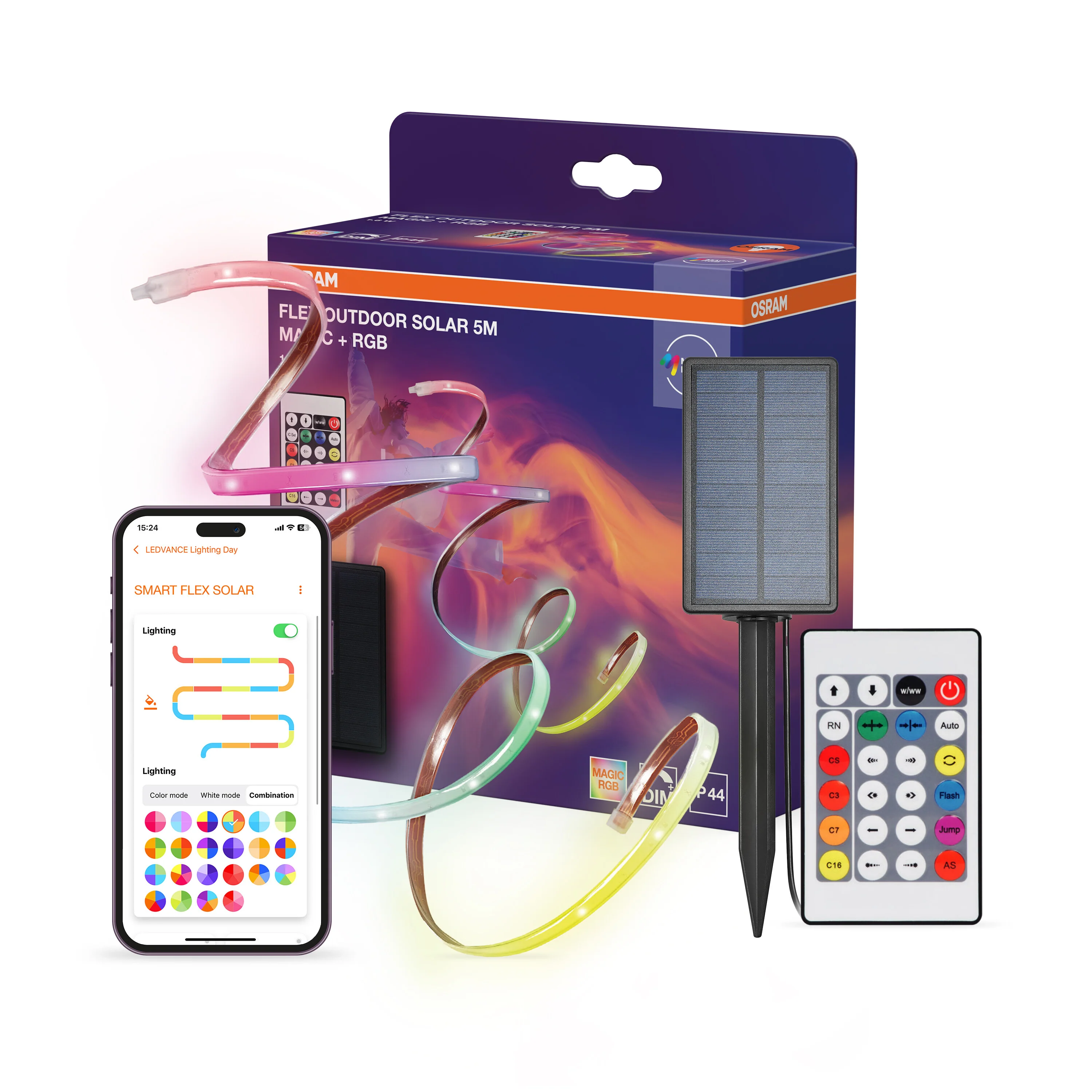 OSRAM OUTDOOR SOLAR STRIPS 5M Magic RGB z pilotem IP44 - Image 5