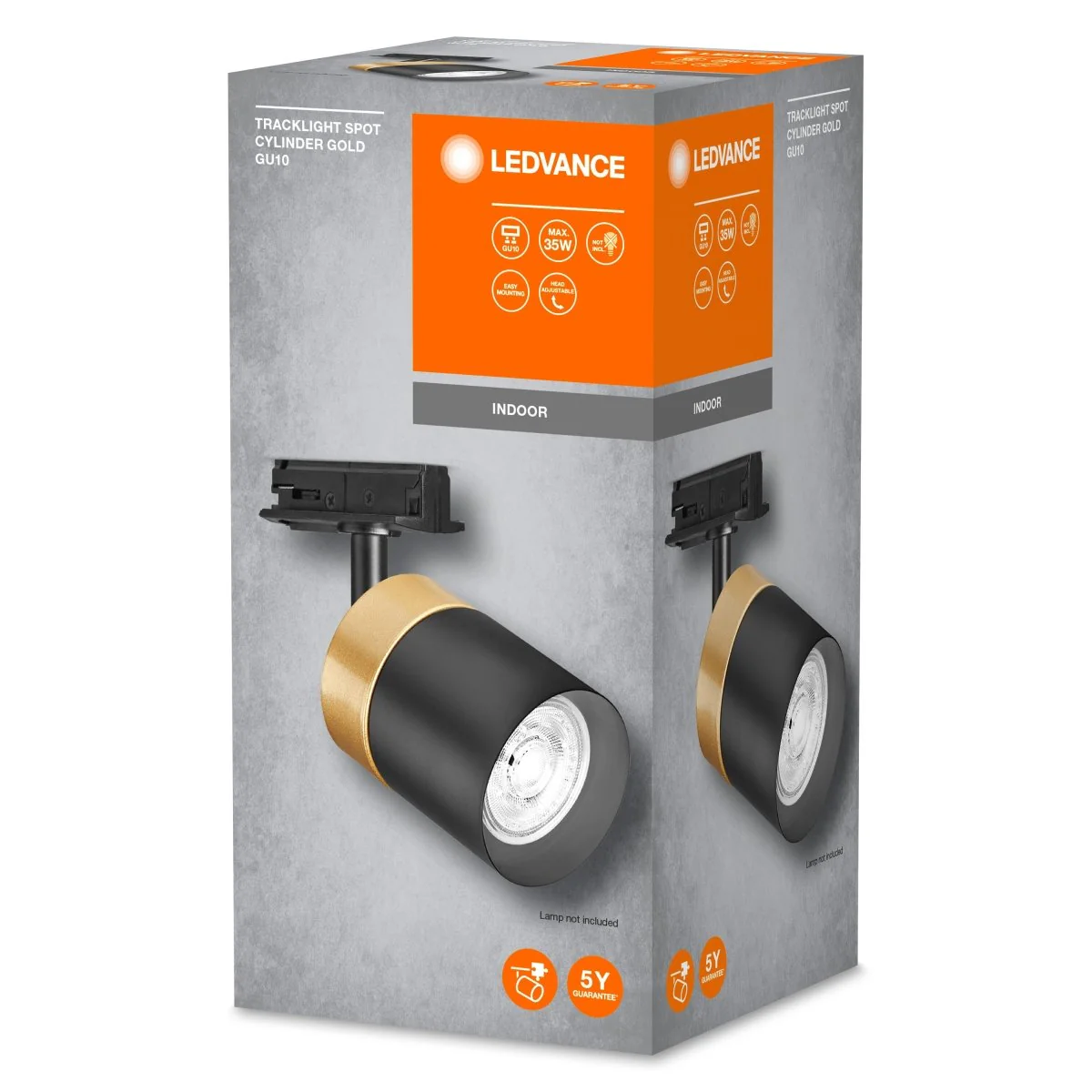 OSRAM TRACKLIGHT SPOT CYLINDER GOLD GU10 Black - Image 2