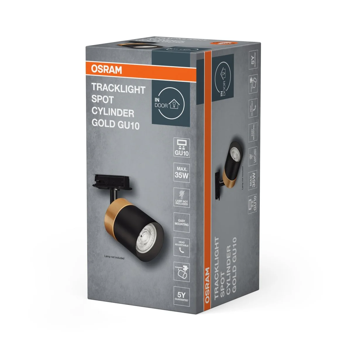 OSRAM TRACKLIGHT SPOT CYLINDER GOLD GU10 czarny - Image 2