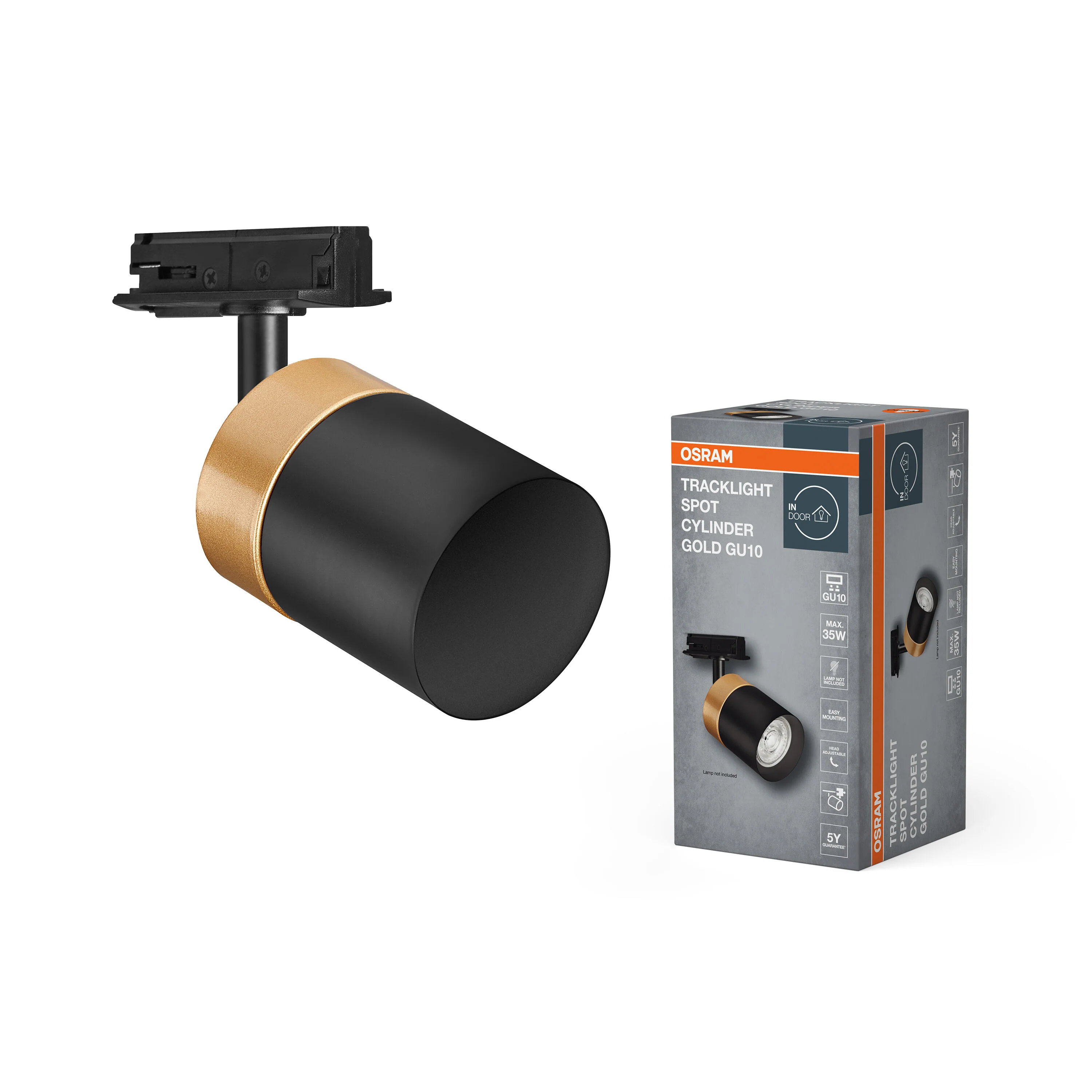 OSRAM TRACKLIGHT SPOT CYLINDER GOLD GU10 czarny - Image 5