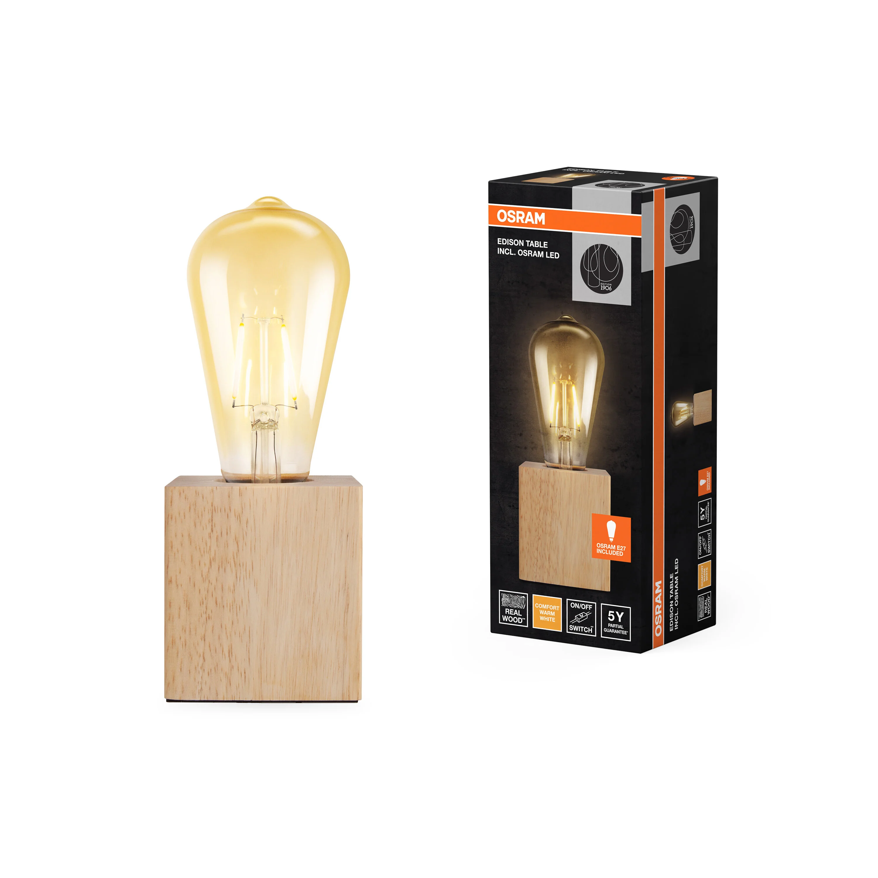 OSRAM Vintage 1906 Lampa stołowa 2.5W 824 E27 brązowa - Image 5