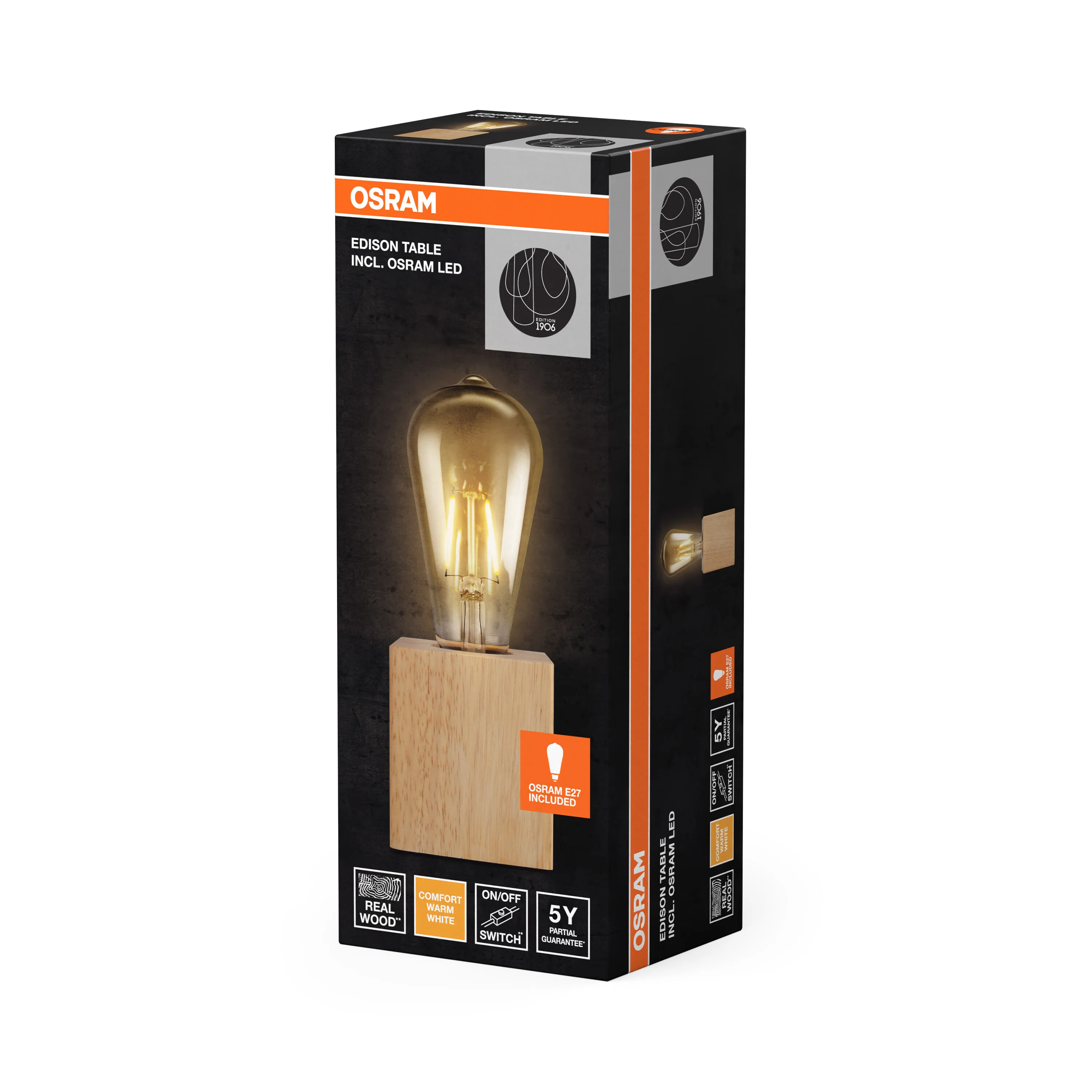 OSRAM Vintage 1906 Lampa stołowa 2.5W 824 E27 brązowa - Image 6